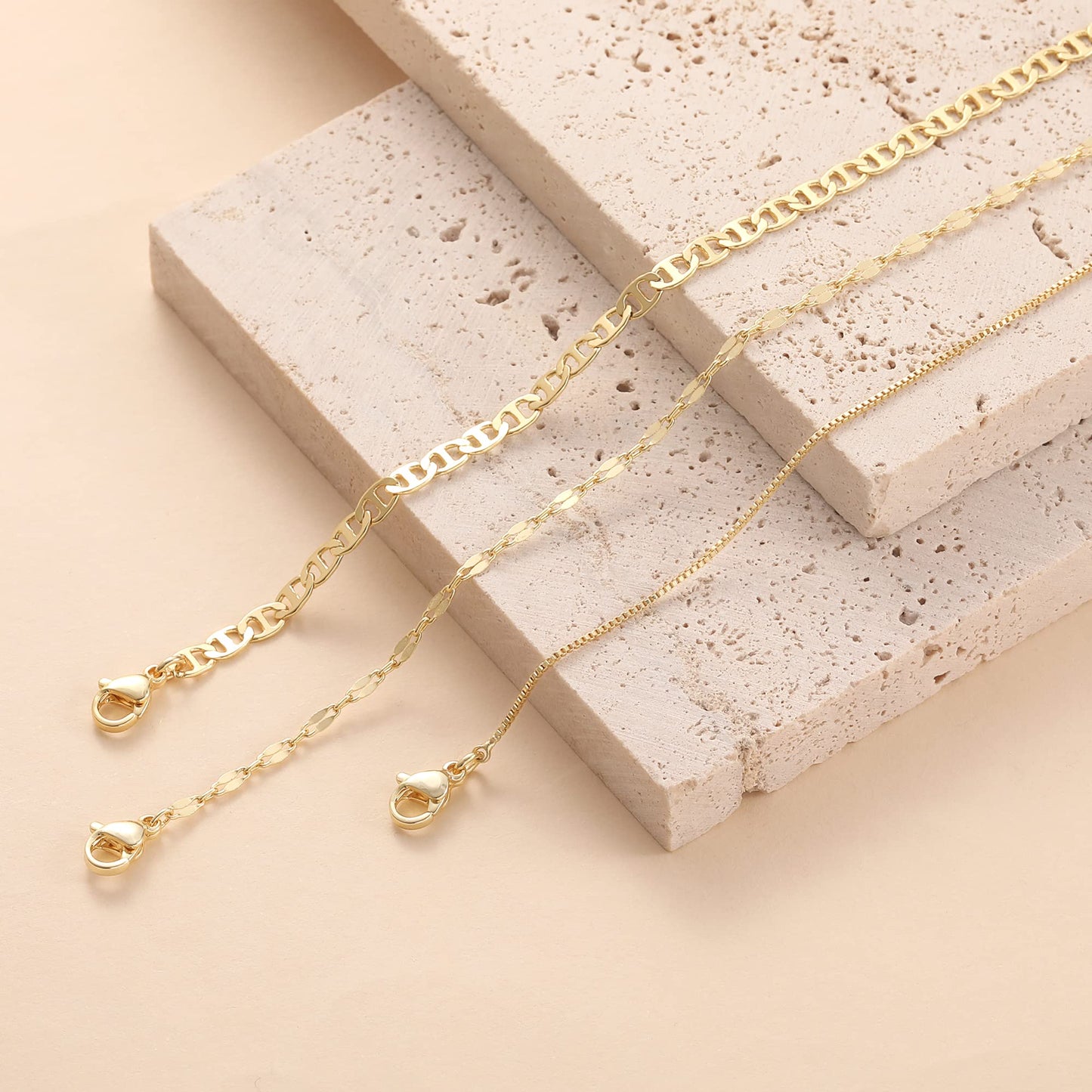 14K Gold Plated Bracelets for Women, Dainty Bracelet Stack Set for Women Thin Mariner Chain Fashion Waterproof Minimalist Jewelry Link Bracelets Cute Bracelets for Women Trendy