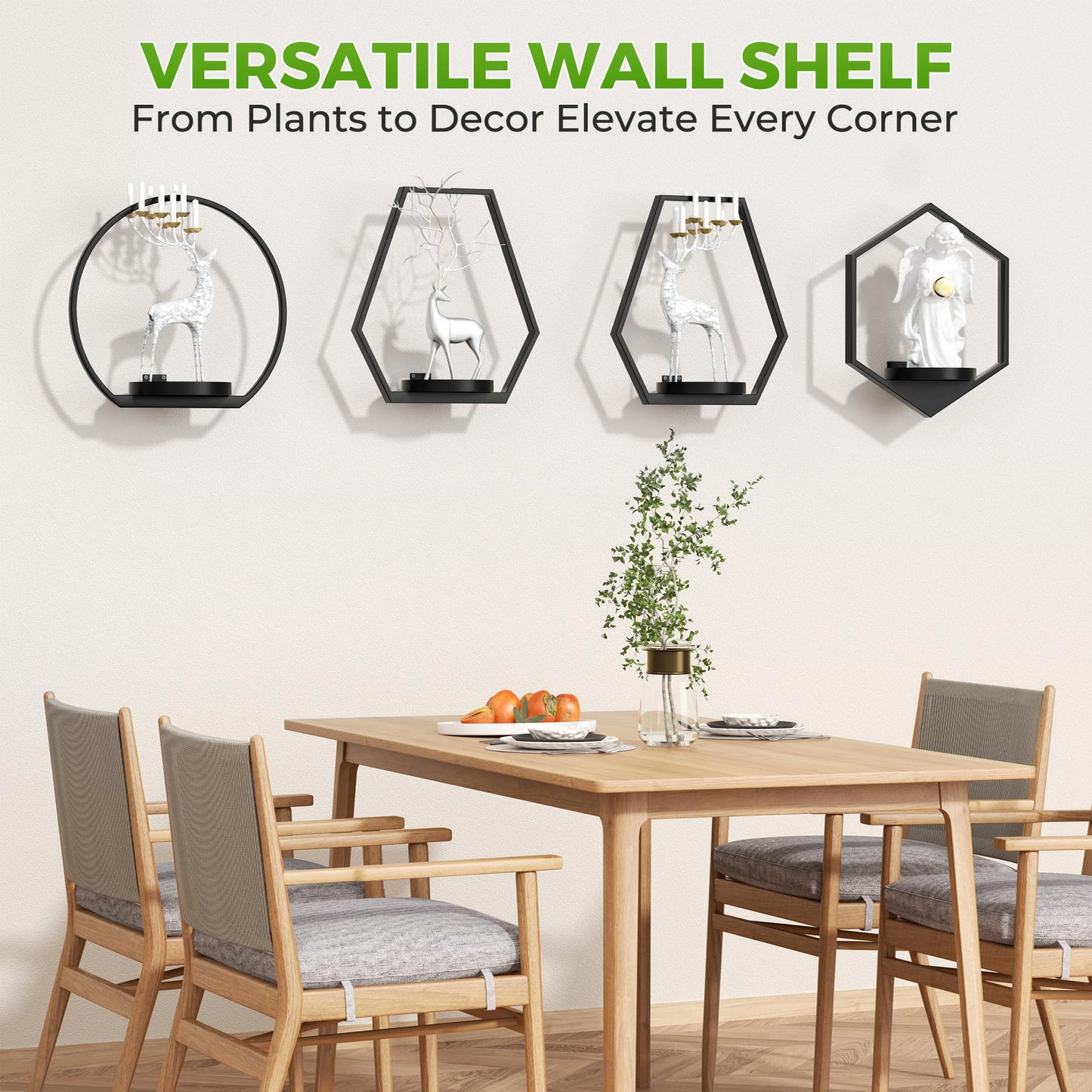DEMEGA Wall Planters for Indoor Plants, Plant Frames Wall Decor Living Room Plant Stand Hanging Wall Plants Holder to Hold Large Pots Wall Plant Hanger Window Plant Shelves for Outdoor Entryway