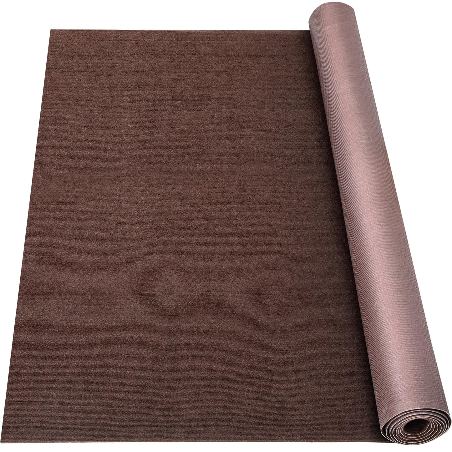 Grefinity Marine Carpet,5 FT x 10 FT Brown Indoor Outdoor Carpet 0.2" Thick Boat Carpet with Water-Proof TPE Backing, Non-Slide Outdoor Marine Carpet Roll for Home, Patio, Porch, Deck