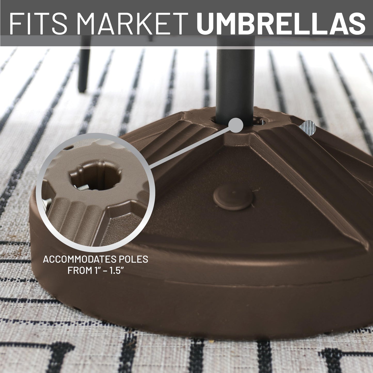US Weight Durable Fillable Umbrella Base Designed to be Used with a Patio Table 3.5 pounds , Bronze