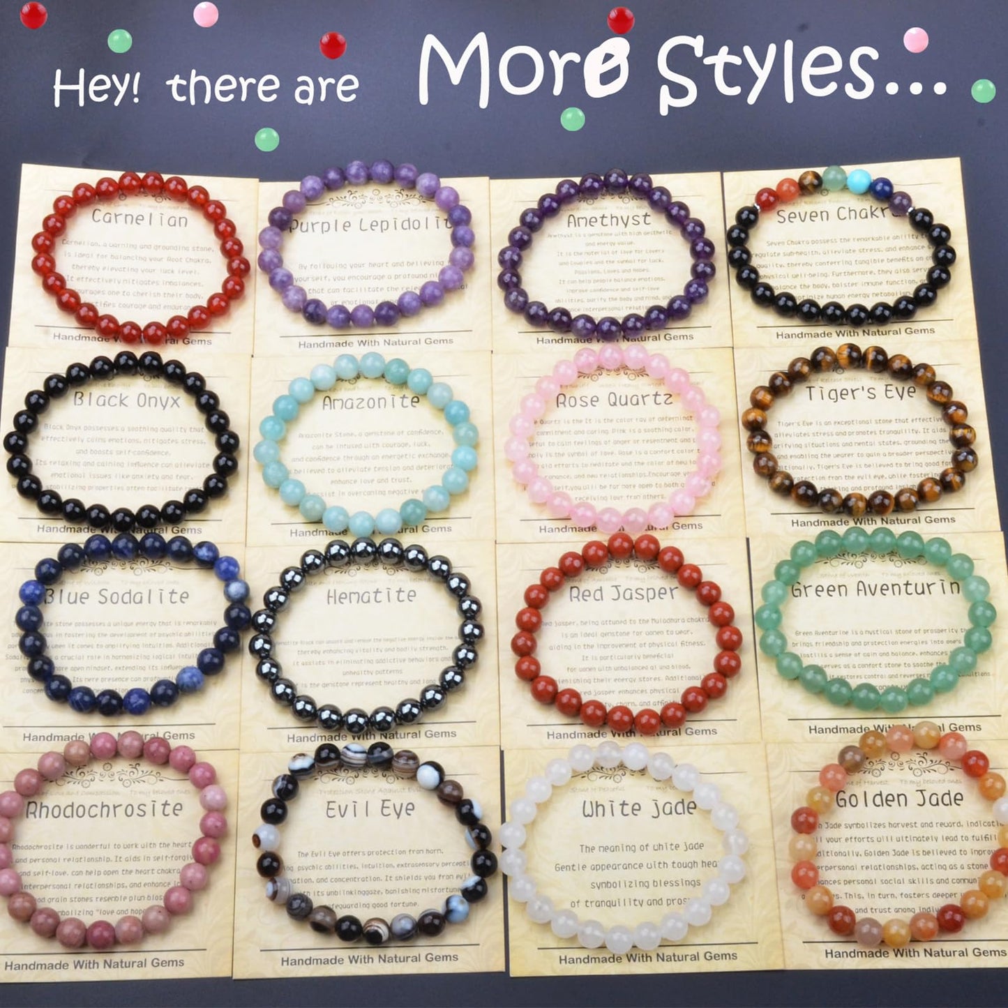 CHCCOYE 4mm Natural Healing Gemstone Bracelet Handmade Yoga Stretch Elastic Bracelet Stress Relief Crystal Jewelry for Men and Women (4mm Bronzite)