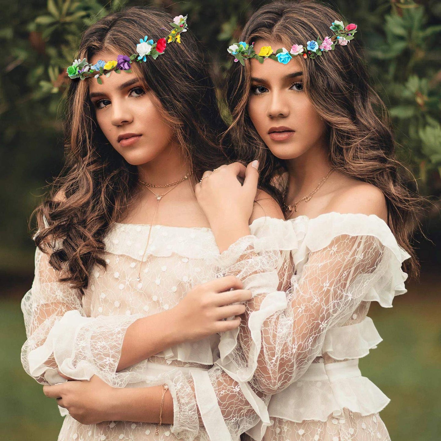 Syhood 20 Sets Flower Crowns Making Kit, Make Your Own Flower Crown Wreath Headbands and Bracelets Craft Kit Hair Accessories Handmade DIY Floral Garland Presents for Adults Women