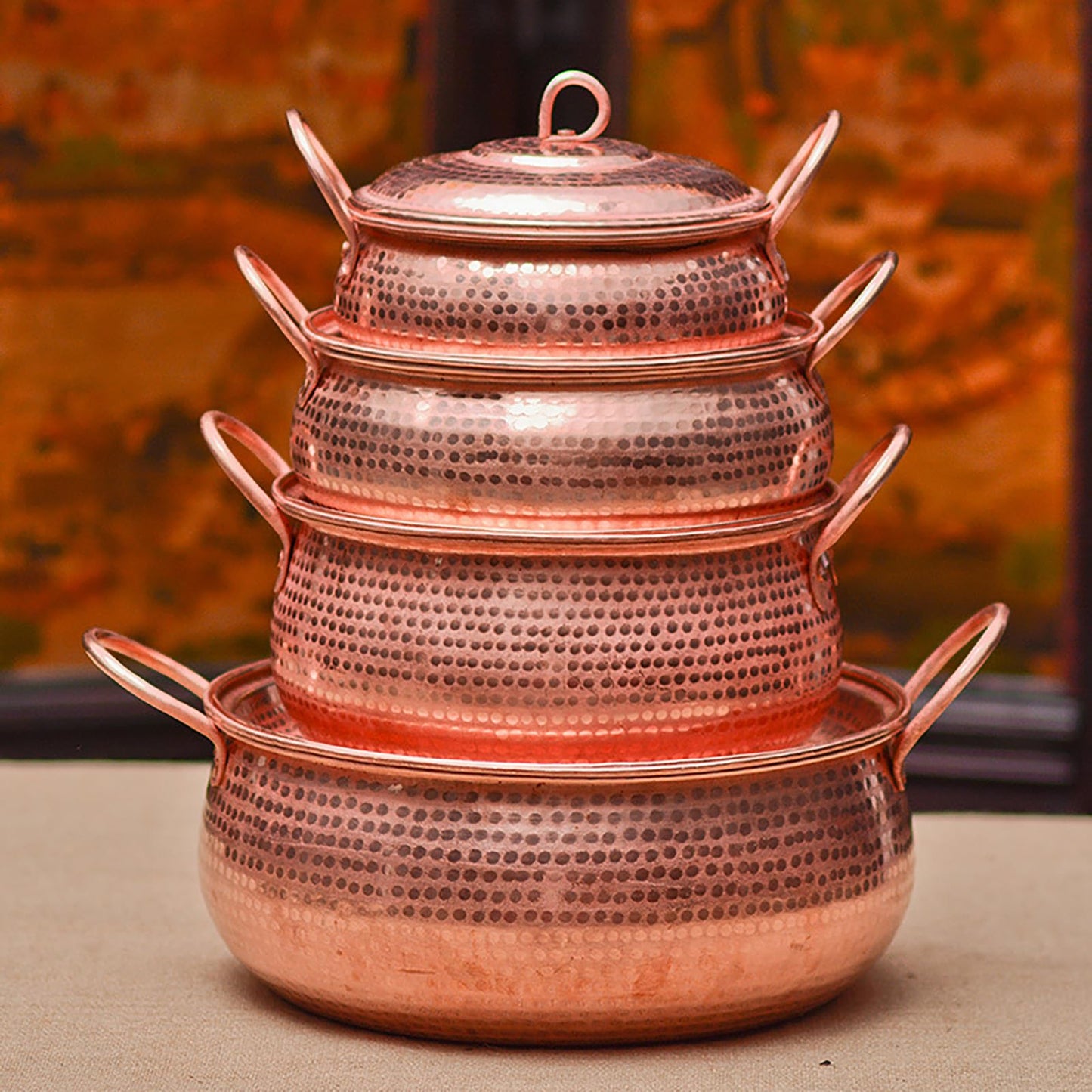 CVQWRJH Handcrafted Pure Copper Cooking Pot, Copper Kitchen Cookware with Lid Purple Copper Soup Pot and Pan for Induction Cooker Camping Restaurant,22CM