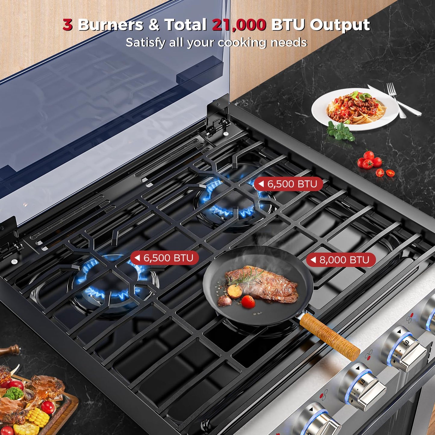 CAMPLUX 21 Inches RV Gas Range and 22 Inches RV Range Hood Combo