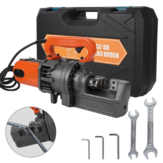 Electric Hydraulic Rebar Cutter Tool, 1700W Cutting up to 1 Inch #8 4-25mm Rebar Steel within 5 Seconds,110V, with Blades & Easy Carry Stainless Box (1700W RC-25)