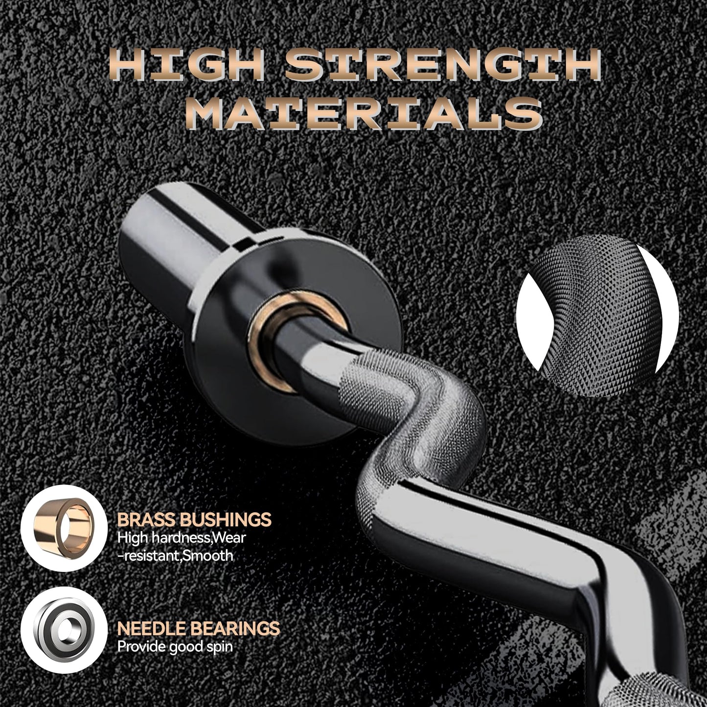 Barbell for Home Gym, 500LB to 1500LB Capacity with Copper Sleeves, for Weightlifting & Powerlifting (Multiple Sizes: 4FT Short b-Ar, 47" EZ Curl b-Ar, 7FT Power b-Ar)