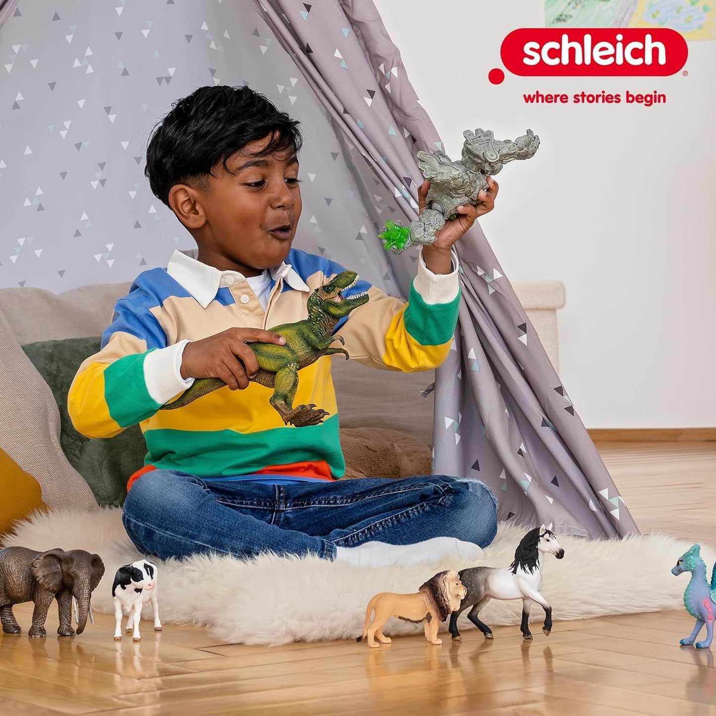 Schleich Horse Club - 227PC Lisa Transporter Playset – Horse Toy Trailer Set with Family, 3 Horses, Dog, Grooming Station & Rooftop Pool for Real Water Play – Realistic Toys for Kids Ages 5+ | 42619
