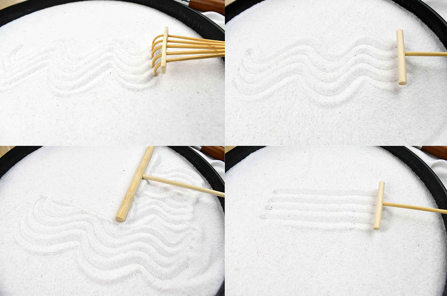 Artcome Japanese Zen Sand Garden for Desk with Rake, Stand, Rocks and Mini Furnishing Articles - Office Table Accessories, Mini Zen Sand Garden Kit - Meditation Gifts