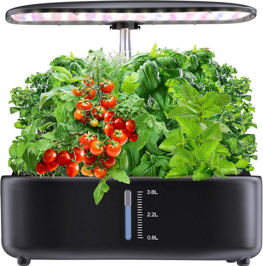 Hydroponics Growing System Kit - 12 Pods Indoor Herb Garden with LED Grow Light, Adjustable Height up to 17", Auto Timer - Perfect Home, Birthday & Mother’s Day Gift for Women