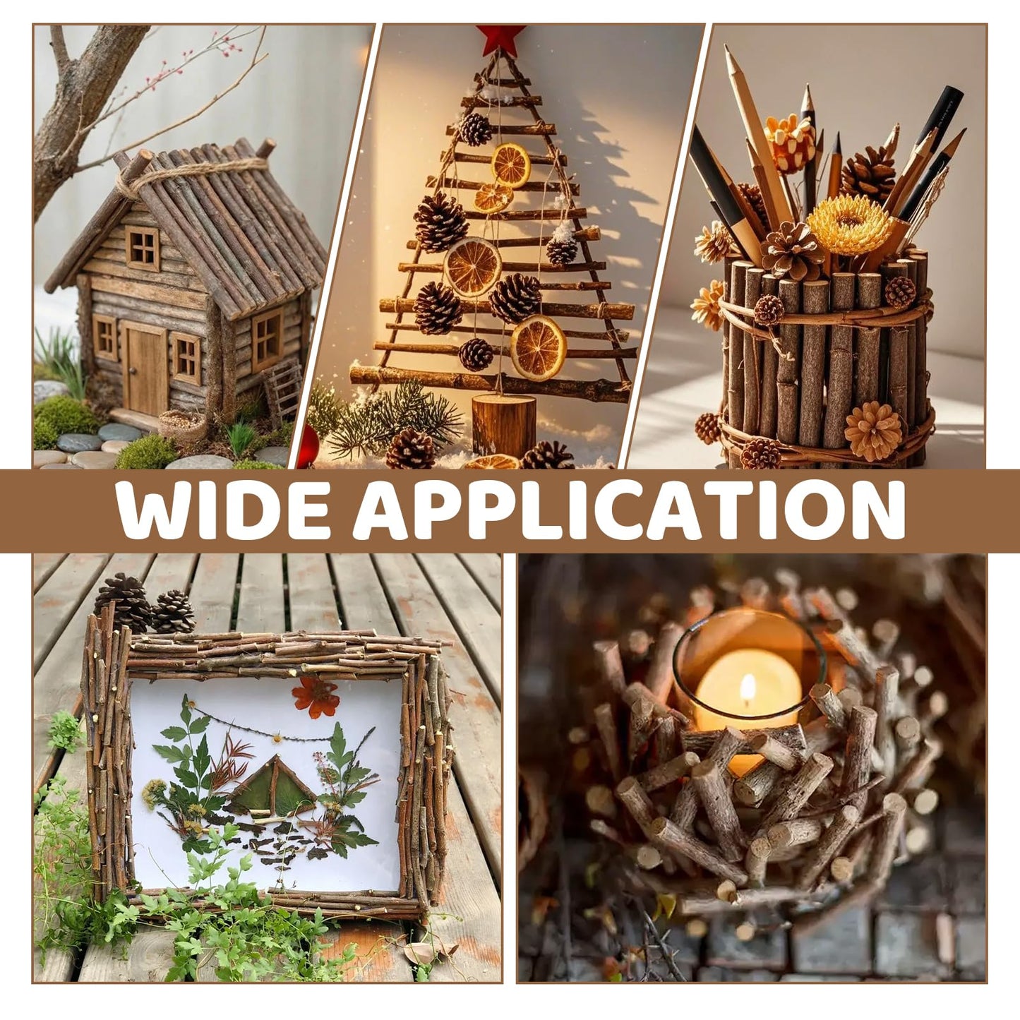 TKOnline 200Pcs Craft Sticks, 10cm 0.1-0.2 Inch in Diameter Wood Log Sticks Twigs Crafts for DIY Crafts Photo Props, Wood Crafts, Festival Decoration, Landscaping