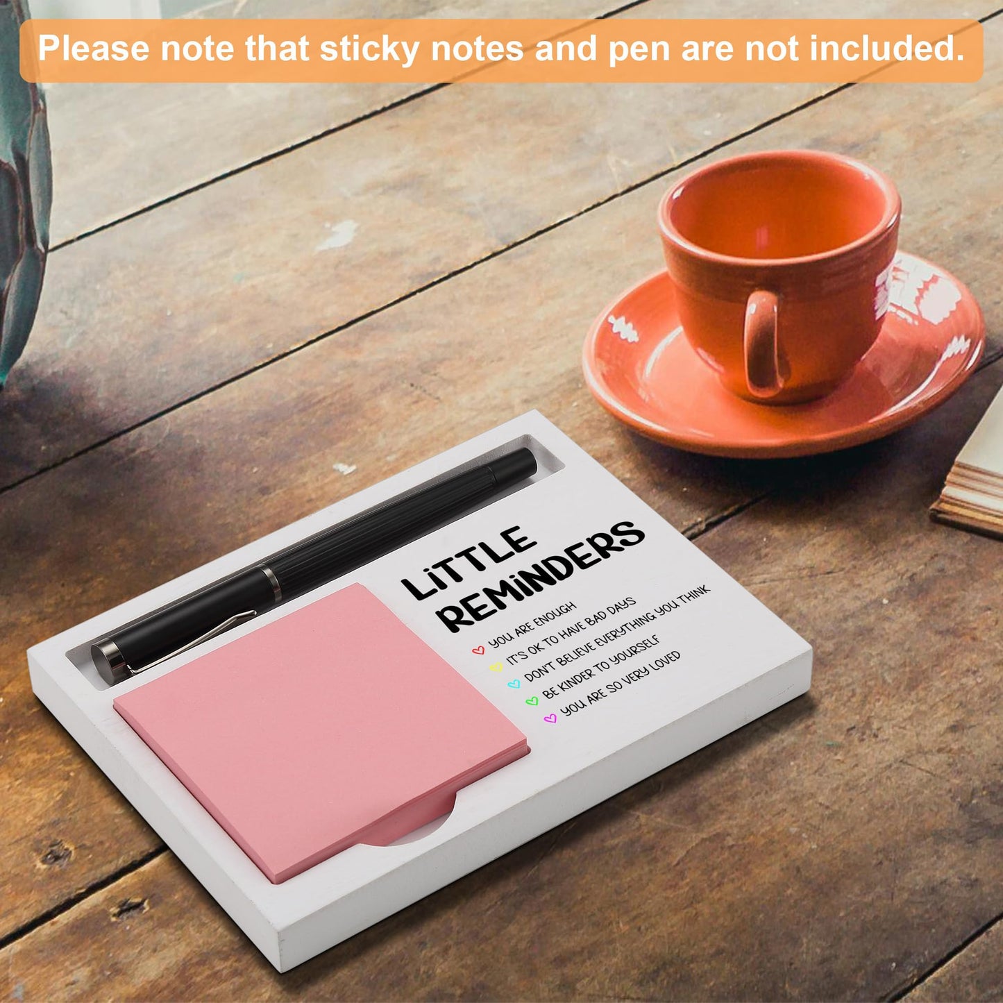 Little Reminders Sticky Note Holder for Desk, Inspirational Office Organizer Gift for Women Men Friends, Thoughtful Motivational Present for Birthday, Graduation, Coworker Appreciation, NPB606