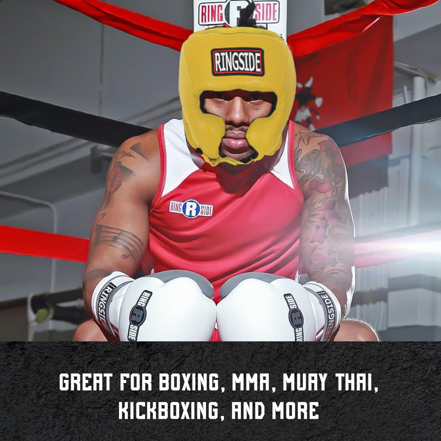 Ringside Competition Boxing Headgear, USA Boxing-Approved Leather Headgear with Cheek Protection, Great for MMA, Muay Thai, Kickboxing, and Training, Ideal for Men and Women, USA/Mexico, XL