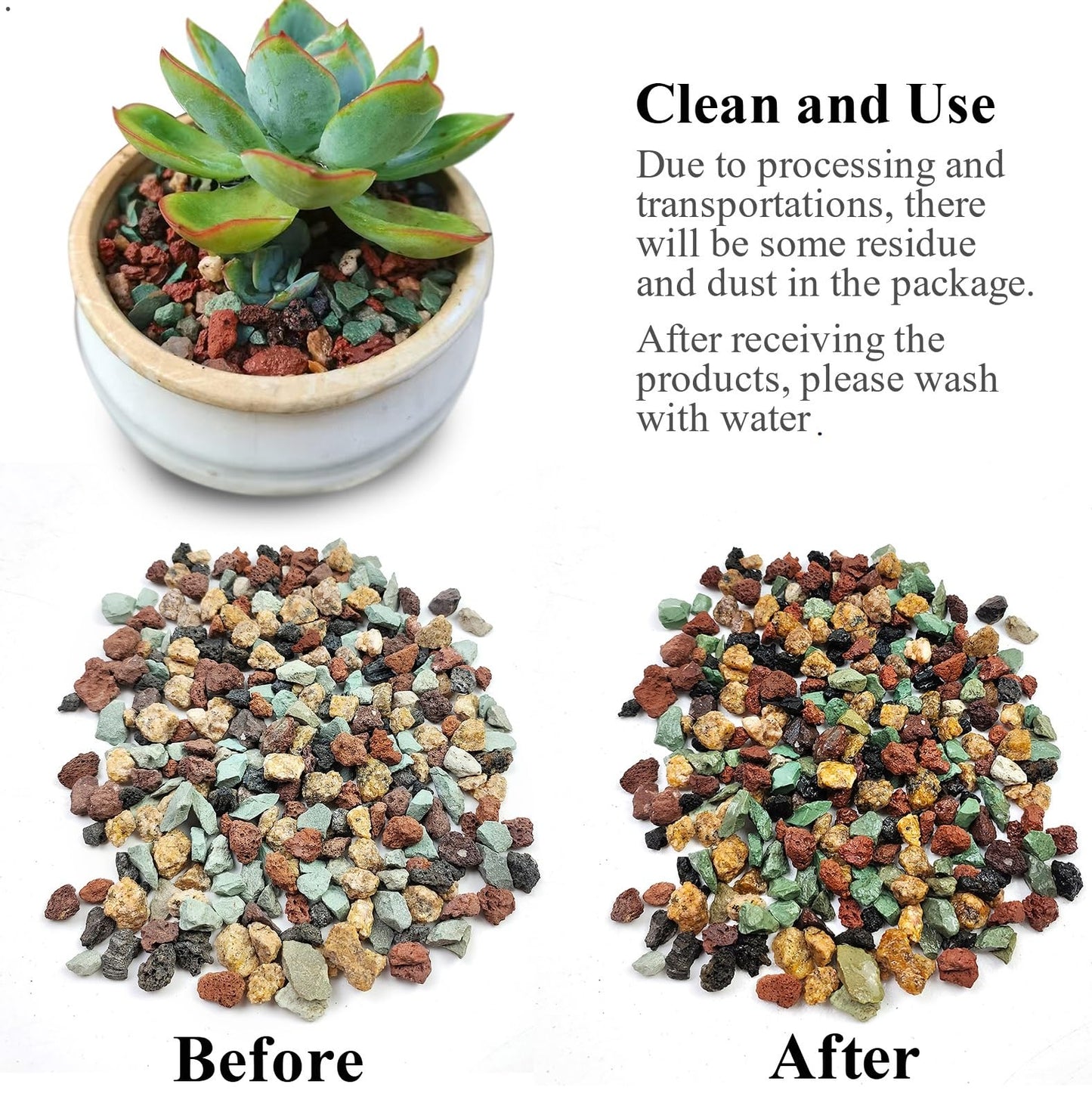 FANTIAN 5 lbs Succulent Cactus Soil Potting Mix,1/4 inch Pumice Pebbles Mix Horticultural Lava Rock for Indoor Plants, Bonsai, Orchid