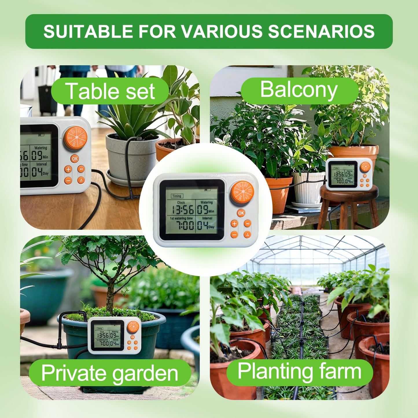 Drip Irrigation kit Indoor Plant Irrigation System Automatic Plant Waterer Plant Humidity Sensor Timer Water drip System kit to Growing Tent IKEA self Watering Automatic Mister kit Greenhouse（1 Sets）