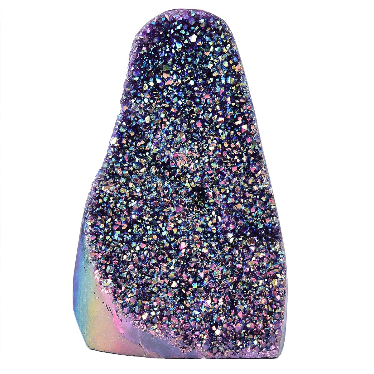JIC Gem Rainbow Aura Titanium Coated Amethyst (0.5 lb to 1 lb) Crystal Cluster from Brazil Quartz Geode Gemstone Home Decor
