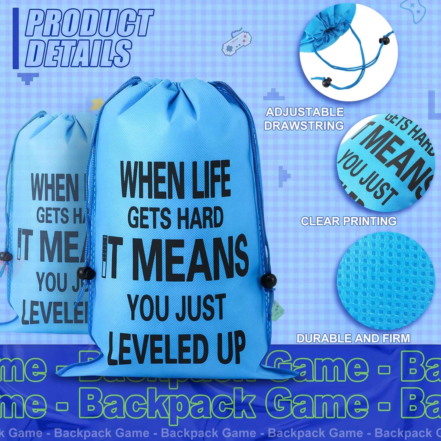Shappy 36 Pieces Video Game Party Favors Includes Bracelets Wristbands Keychains Gaming gift Bags with Drawstring for Video Game Birthday Party Favors Supplies