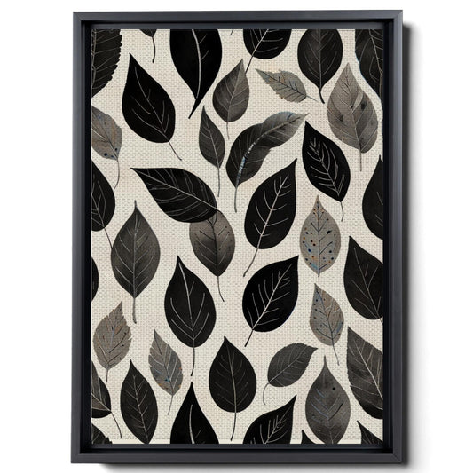 Canvas Print Scandinavian Folk Art Black and Beige Abstract Botanical Wall Art for Scandinavian Home Decor Decor Canvas, Decor