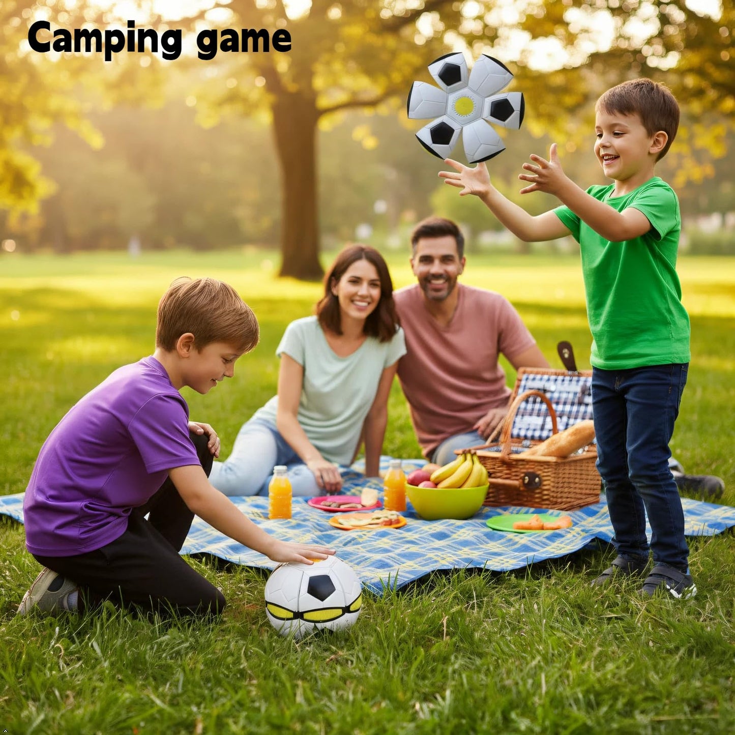 Vmeoap Magic Ball - Ultimate Soccer Fan Gift 2026-2-in-1 LED Shape-Shifting Ball & UFO Disc, Soccer Season Gameday Toy for Viewing Parties, Outdoor Football Fun for Kids Boys Girls