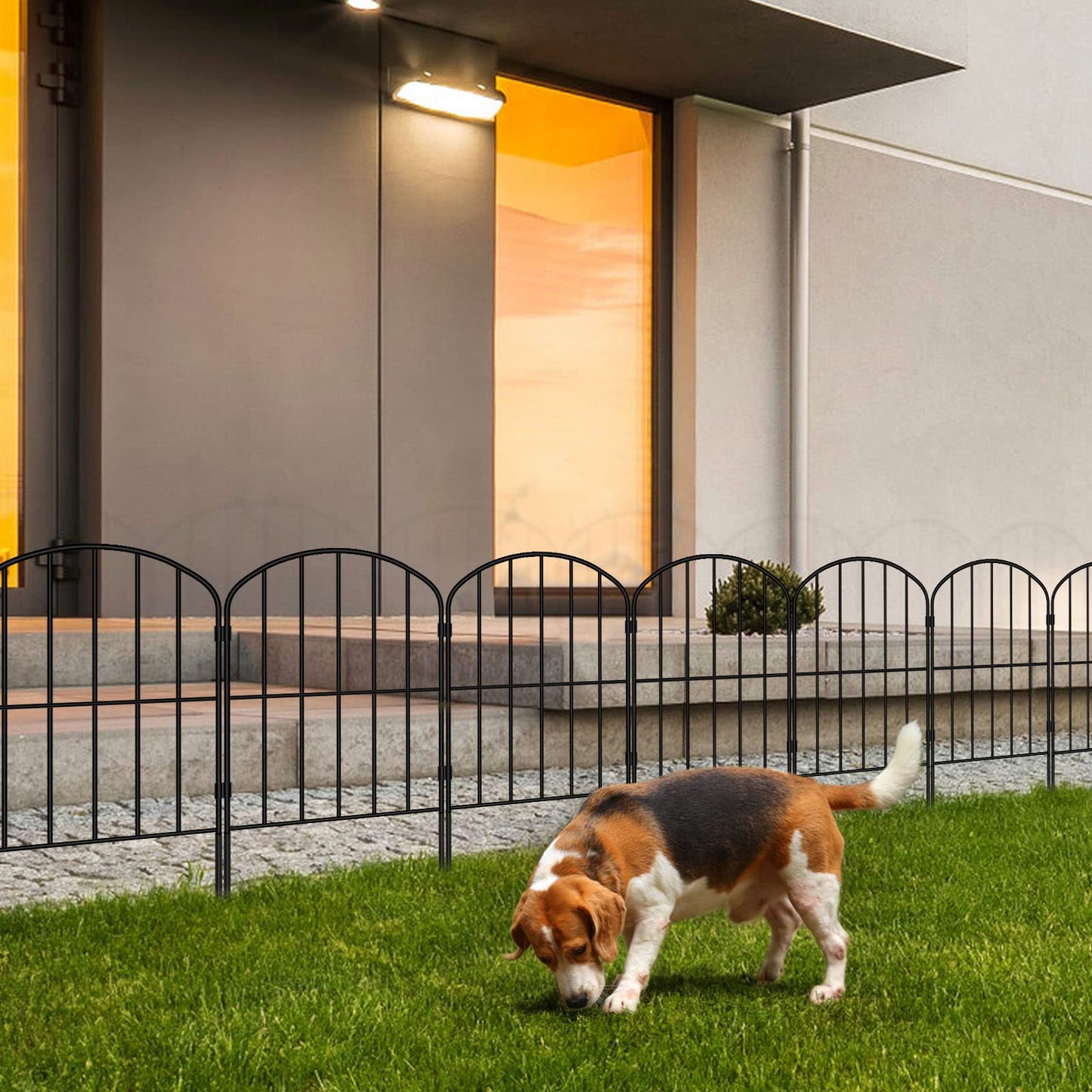 OUSHENG Decorative Garden Fence Fencing 10 Panels, 10ft (L) x 24in (H) Rustproof Metal Wire Border Animal Barrier for Dog, Flower Edging for Yard Landscape Patio Outdoor Decor, Arched