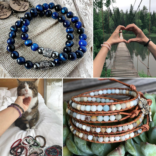 45pcs 8mm Natural Stone Beads Blue Malachite Beads Energy Crystal Healing Power Gemstone for Jewelry Making, DIY Bracelet Necklace