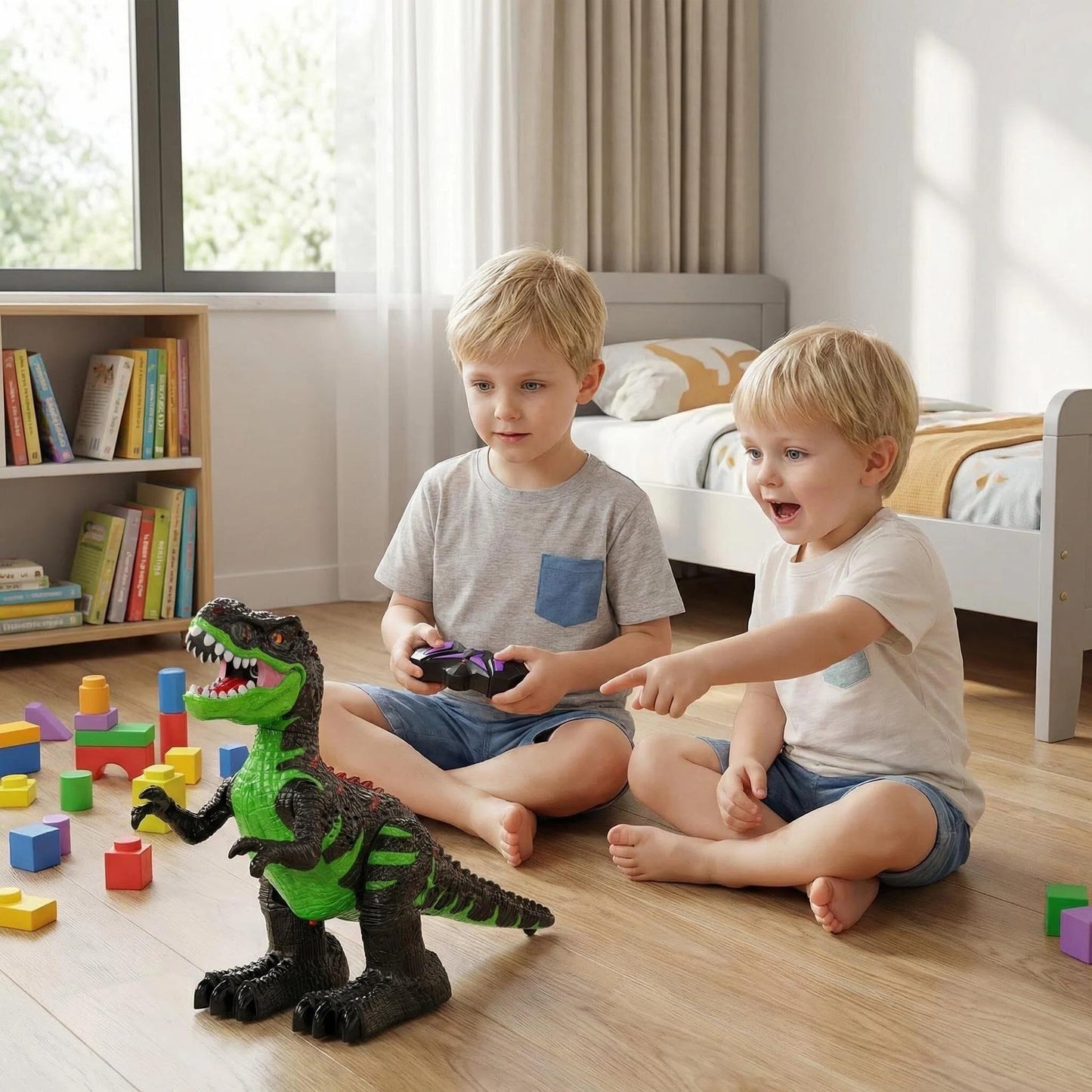 Remote Control Dinosaur Toy for Boys Kids 3-5 5-7 Years, RC Walking T-Rex Dino Robot Toy with Water Mist Spray, Lights and Sounds, Rechargeable Battery, 3 4 5 6 7 8 Years Old Boy Girl Birthday Gift