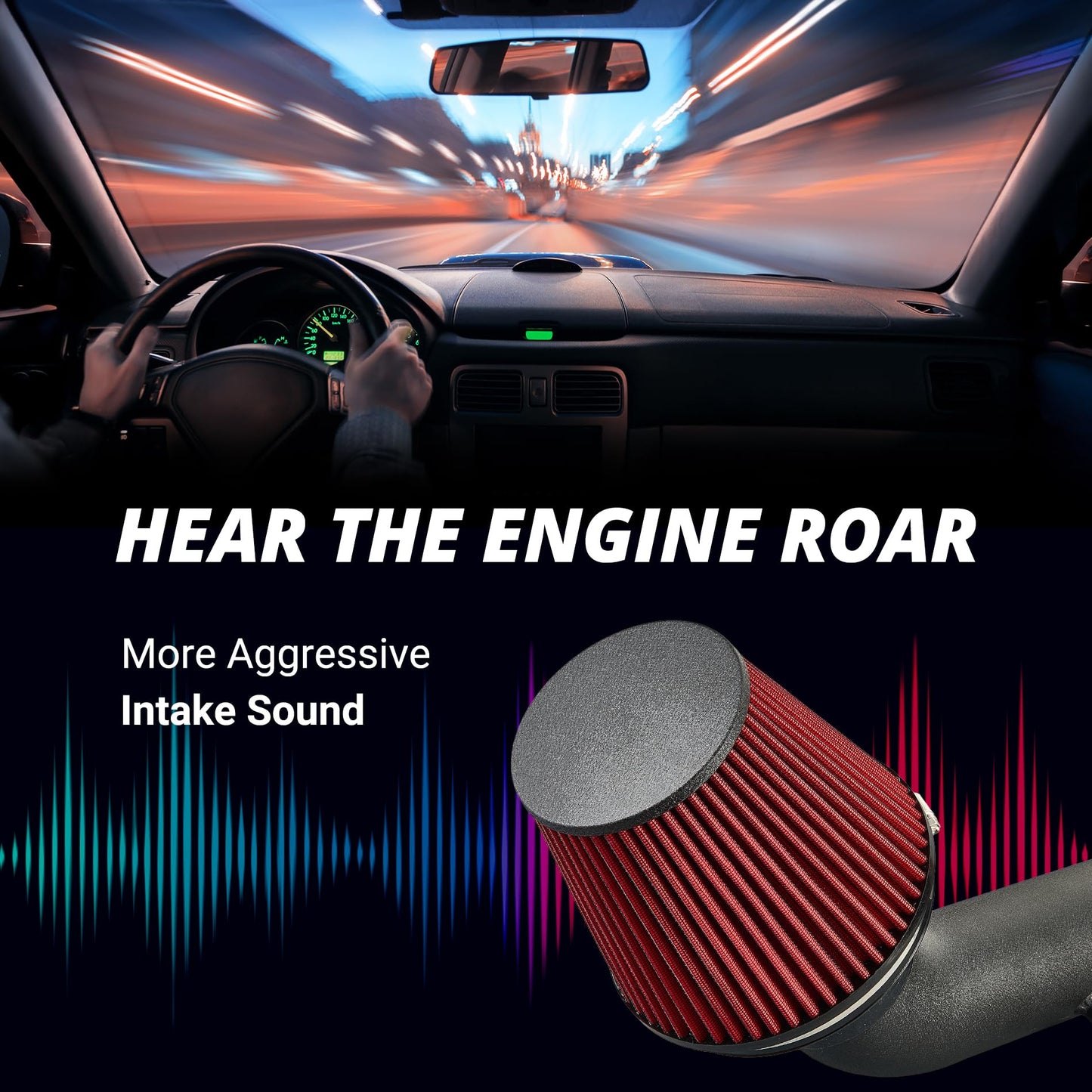EVIL ENERGY Cold Air Intake Compatible for 2016-2023 Toyota Tacoma 3.5L, Includes Heat Shield & Pre-Filter, Black