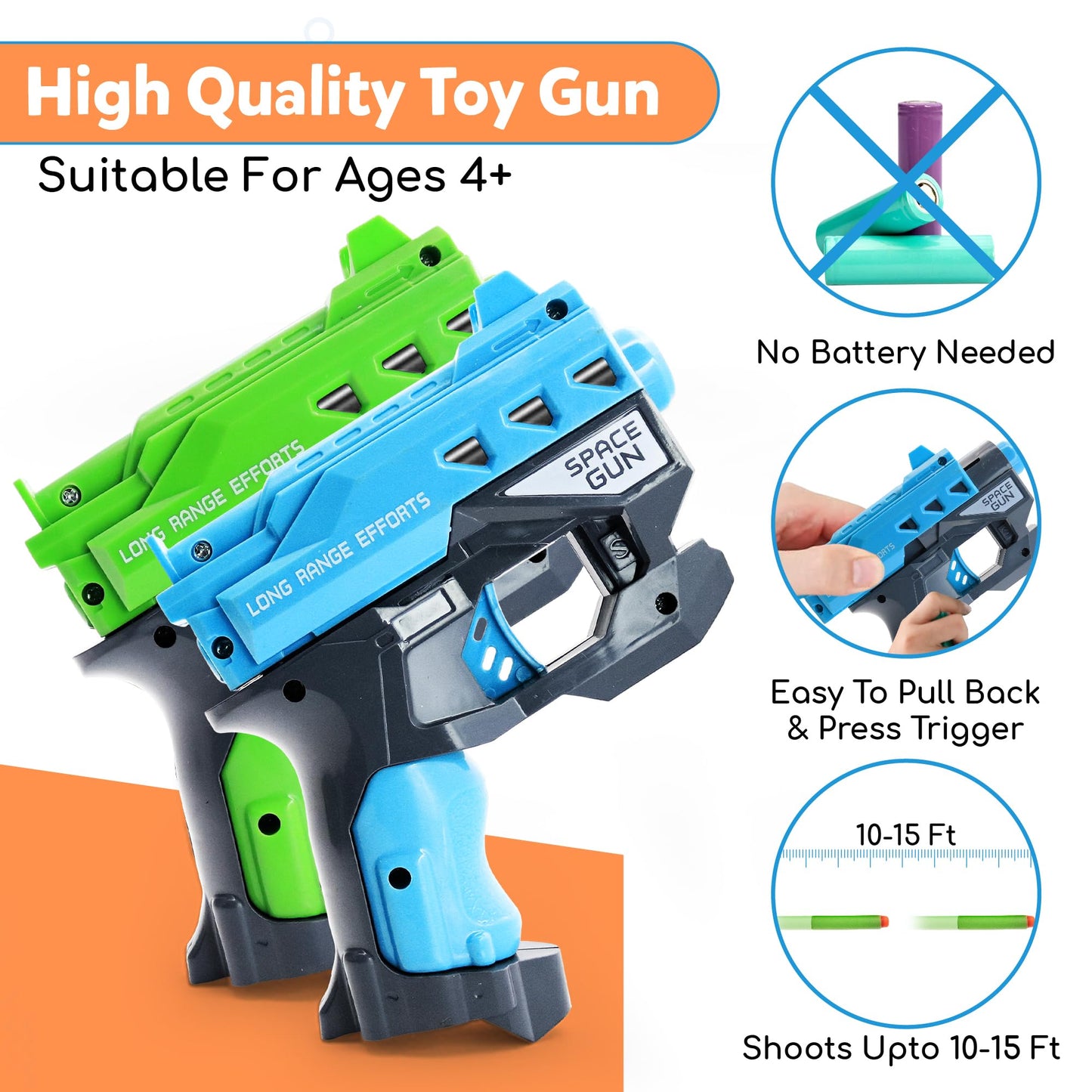 Wishery Nerf Party Supplies 10 Sets - Complete Nerf Party Favors with Mini Guns, Darts, Bandanas, Goggles Ages 4-12