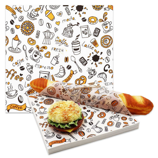 300pcs Deli Paper Sheets 12"x12", Wax Paper Sheets for Food, Grease Resistant Sandwich Wrapping Paper, Premium Food Basket Liners for Bakery, BBQ, Picnic, Home Party, Festival and Outdoors