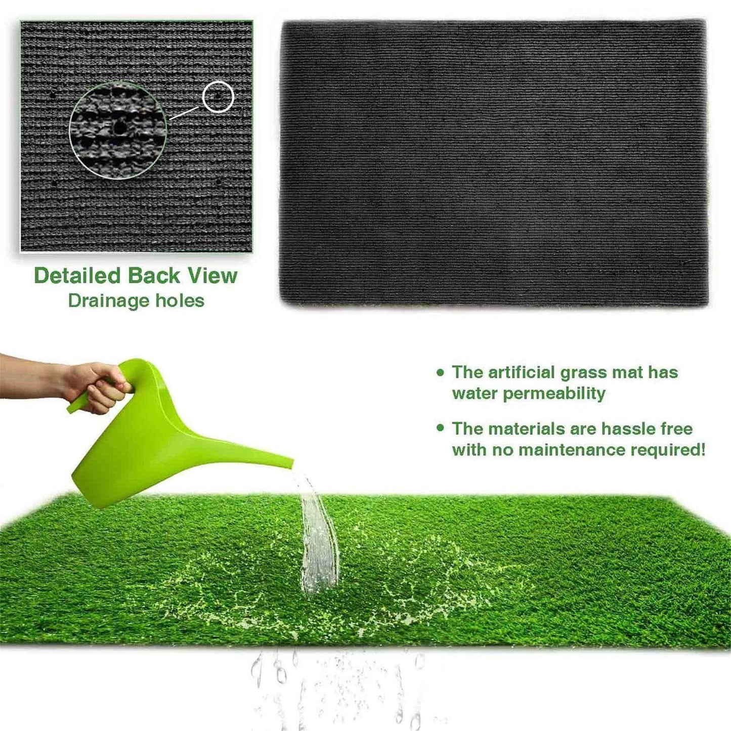 LITA 4ftx13ft Artificial Grass Fake Deluxe Synthetic Thick Lawn Pet Turf Perfect for Indoor/Outdoor Landscape, Green