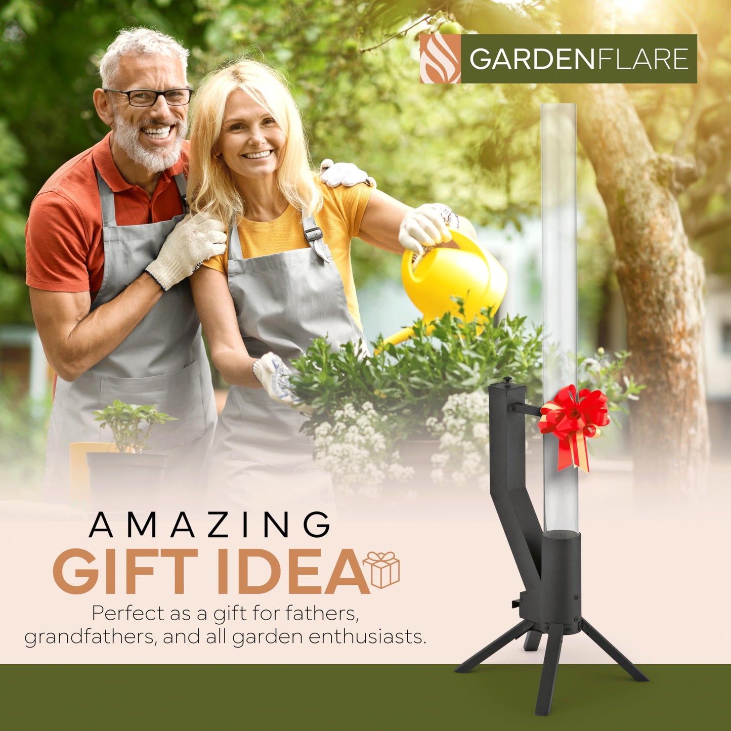 Gardenflare GARDENFLARE Stainless Steel Pellet Stove & Smokeless Firepit, Patio Heater for Ambiance - Wood Fire Pit for Patio, Fire Tube, Outside Backyard Bonfire & Outdoor Fireplace