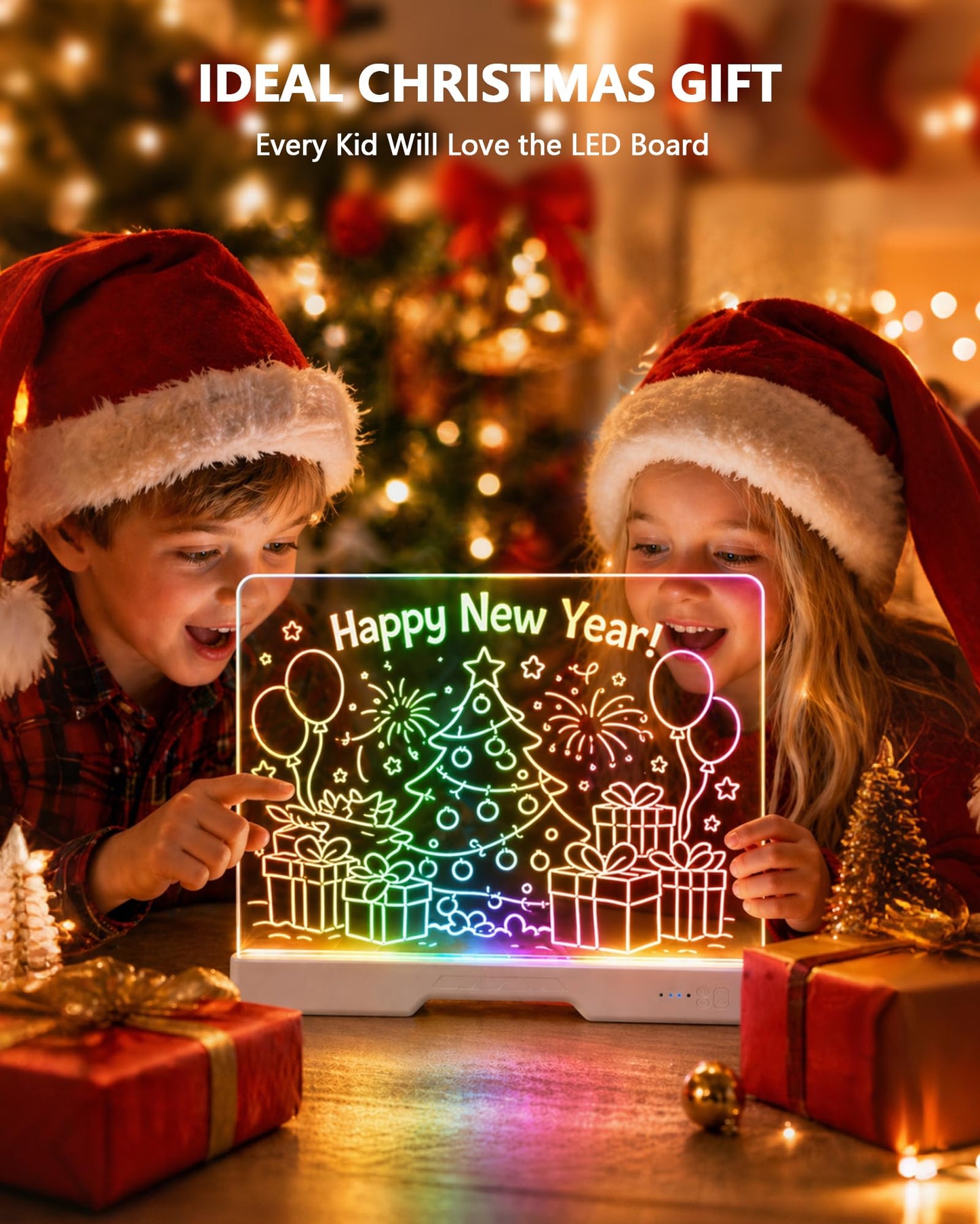 JoyRapt LED Drawing Board for Kids, 16 Inch Light Up Drawing Tablet with 7 Markers & Tracing Book, 3 Modes & 9 Brightness, Art and Craft Drawing Supplies, Girl Birthday Gifts, Room Decor Toys (White)