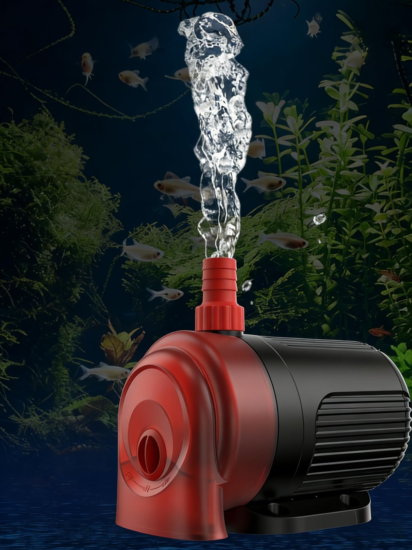 Submersible Water Pump for Aquarium, Fish Tank & Hydroponics – Quiet 28dB, 5mm Shallow Water Operation, Thermal Protection, Ceramic Shaft, Adjustable Outlet for Pond, Aquaponics, Water Circulation