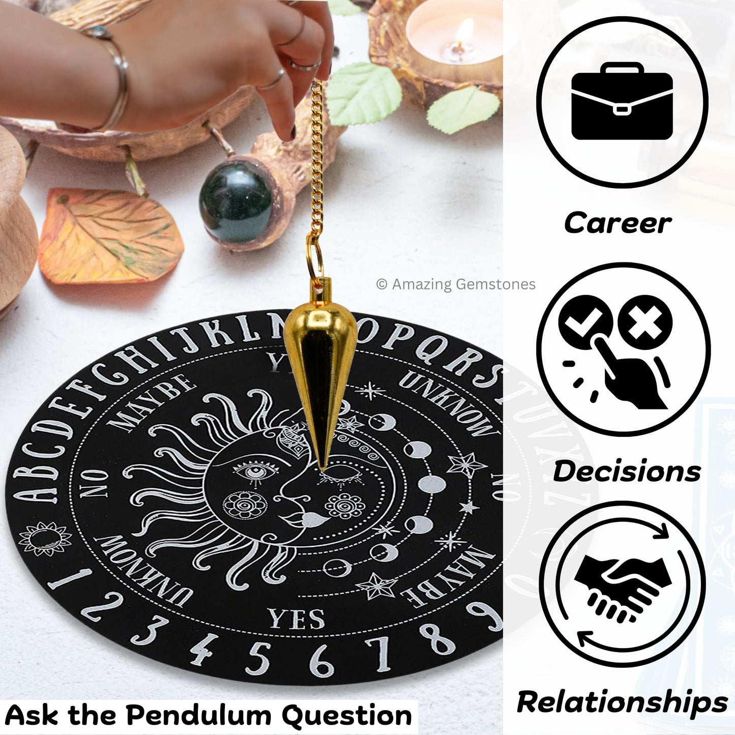 Amazing Gemstone Healing Metal Pendulums for Divination, Gold Dome Cone Steel Copper Pendulum High Energy Pendulo de Bronce Pendulos de Mesa MP6