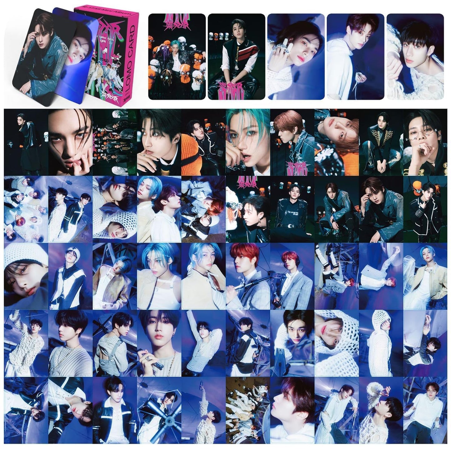 KPOPBP SKZ Magic School Album Merch Gift Box Set 4TH SKZ FANMEETING KPOP Merchandise 110 PCS Photocards,90 PCS Stickers, Gift for SKZ Boys and Girls