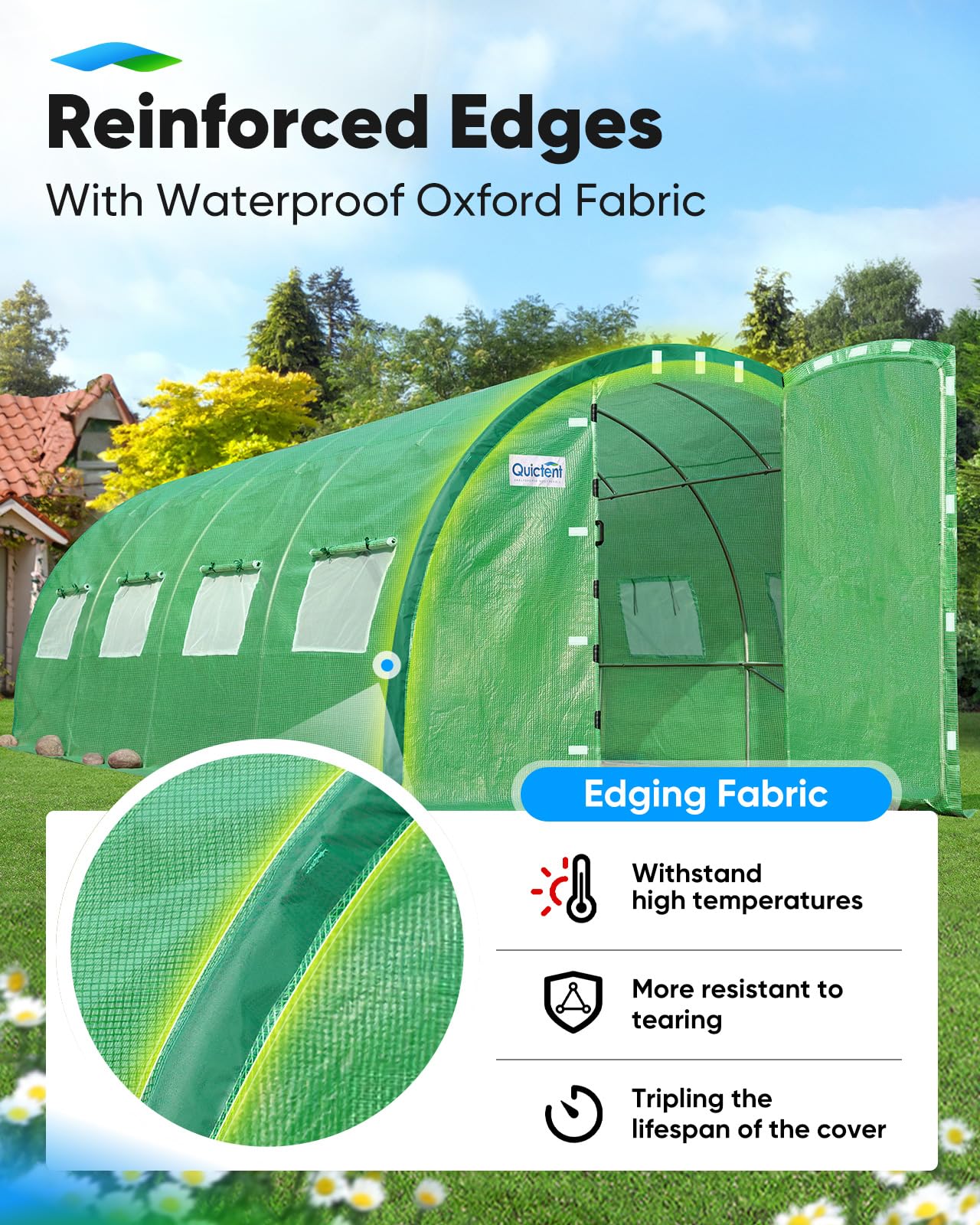 Quictent 20x10x6.6 FT Premium Greenhouse for Outdoors with 2 Door Frames, Reinforced Top Structure & Cover, Large Heavy Duty Walk-in Tunnel Hoop Green House for Garden Backyard Flower Winter, Green
