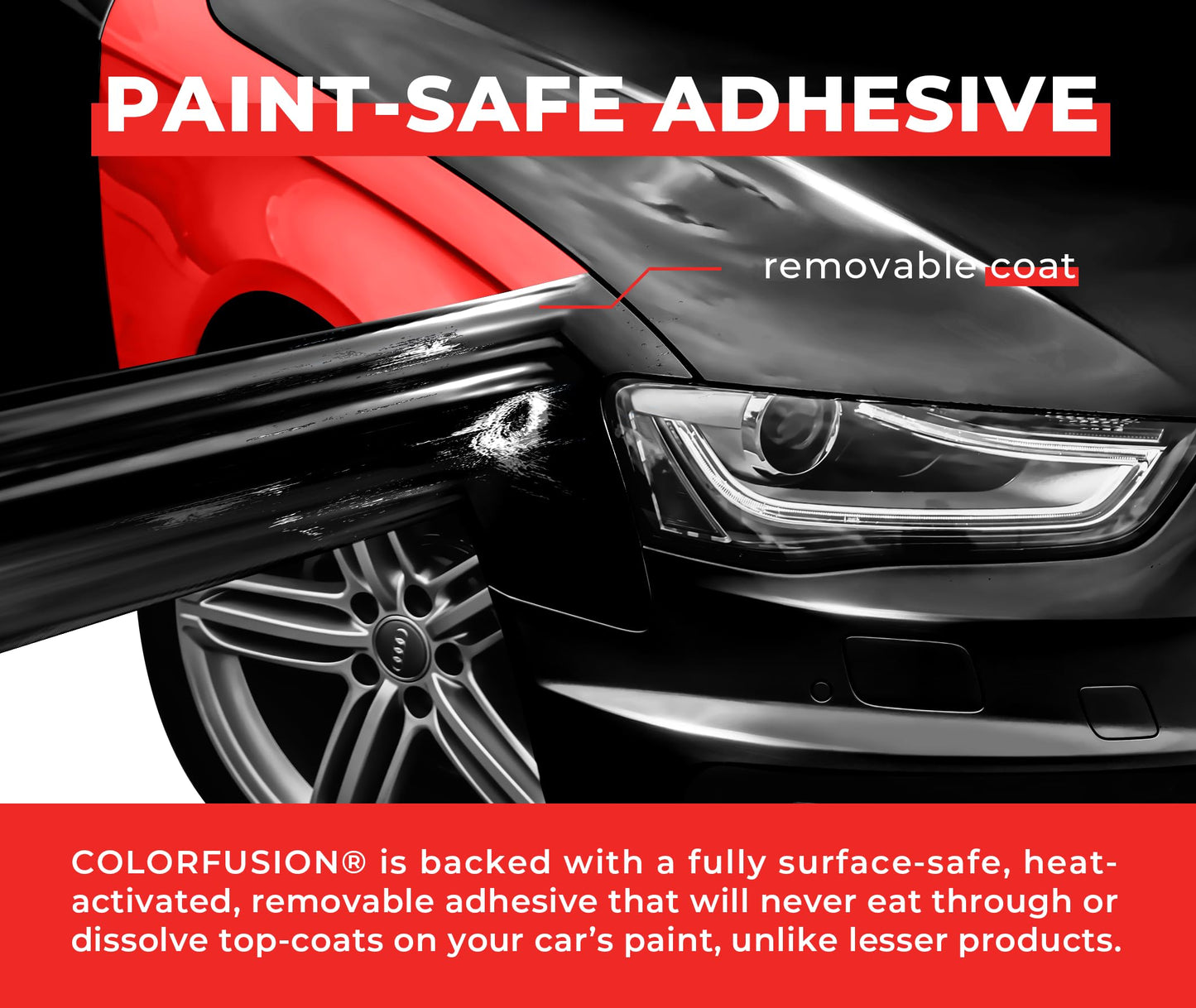 ColorFusion PPF by VViViD, Gloss Piano Black Dry Apply PPF Vinyl Car Wrap Roll 20ft x 5ft