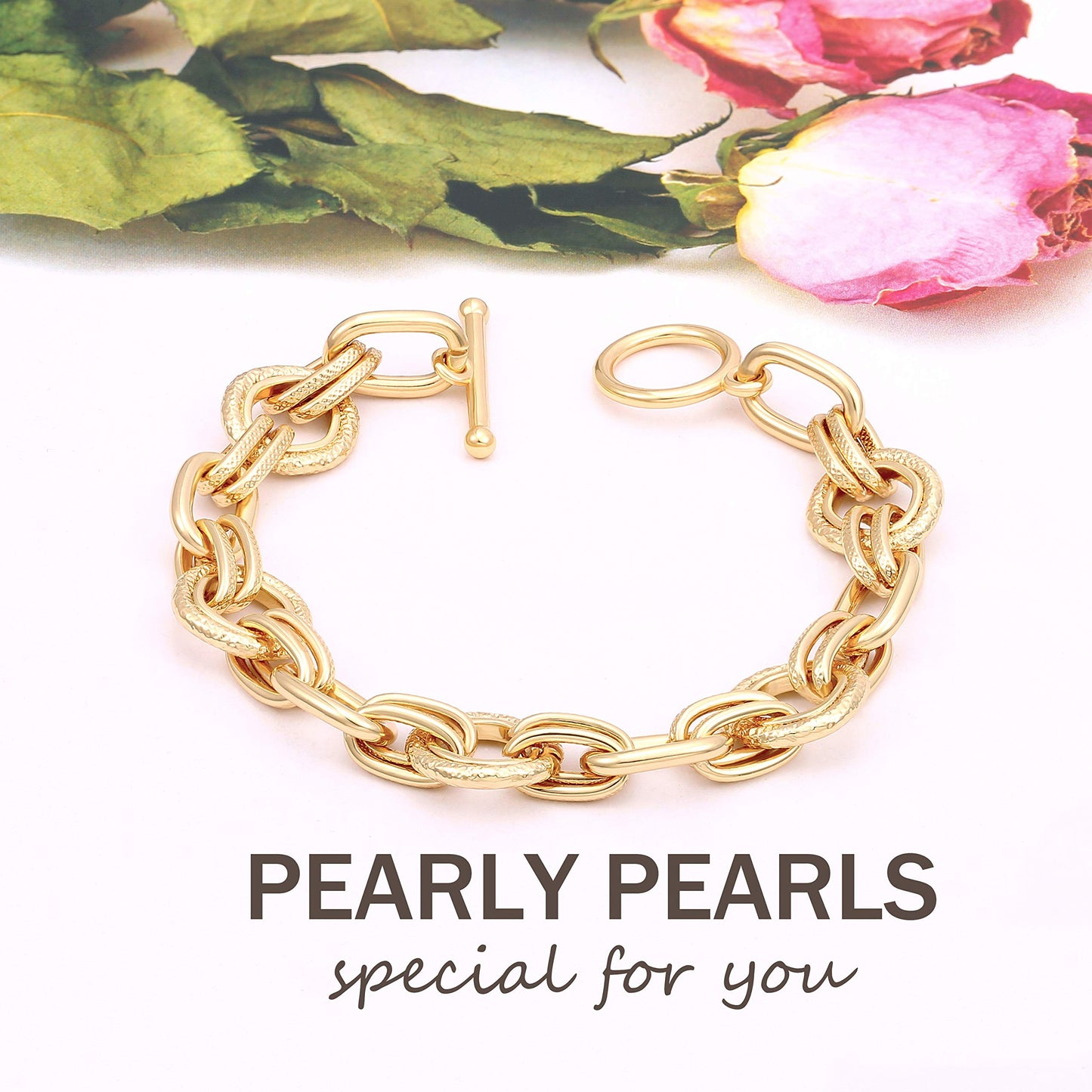 SOFYBJA 18k Gold Plated Chunky Wide Cuban Curb Oval Rolo Link Chain Bracelets for Women Rope Bracelets Handmade Jewelry for Women