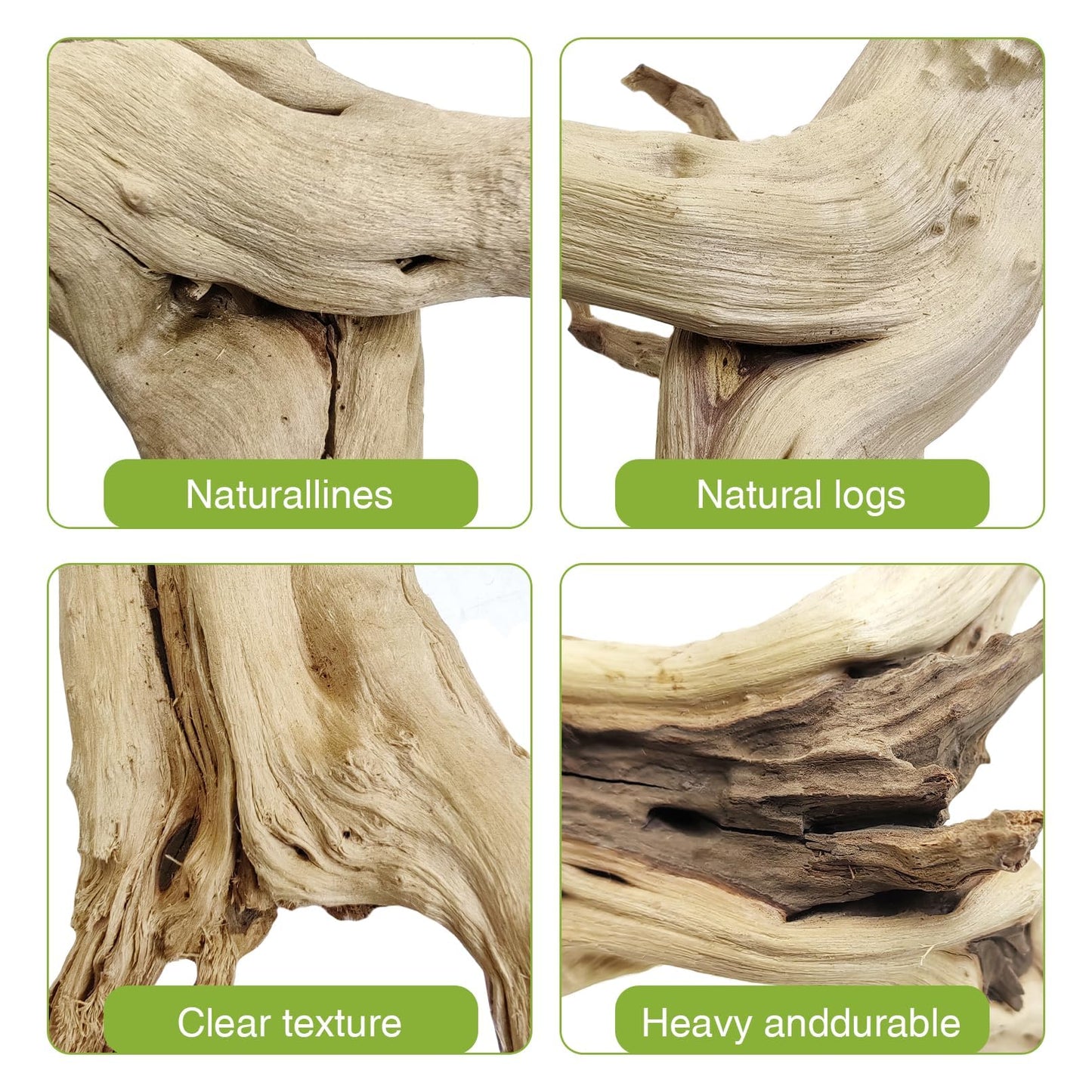 Tfwadmx Natural Driftwood for Aquarium, 11-13 inch Reptile Branches Terrarium Wood Aquarium Trunk Driftwood Tree Fish Tank Log Decoration Pack of 2