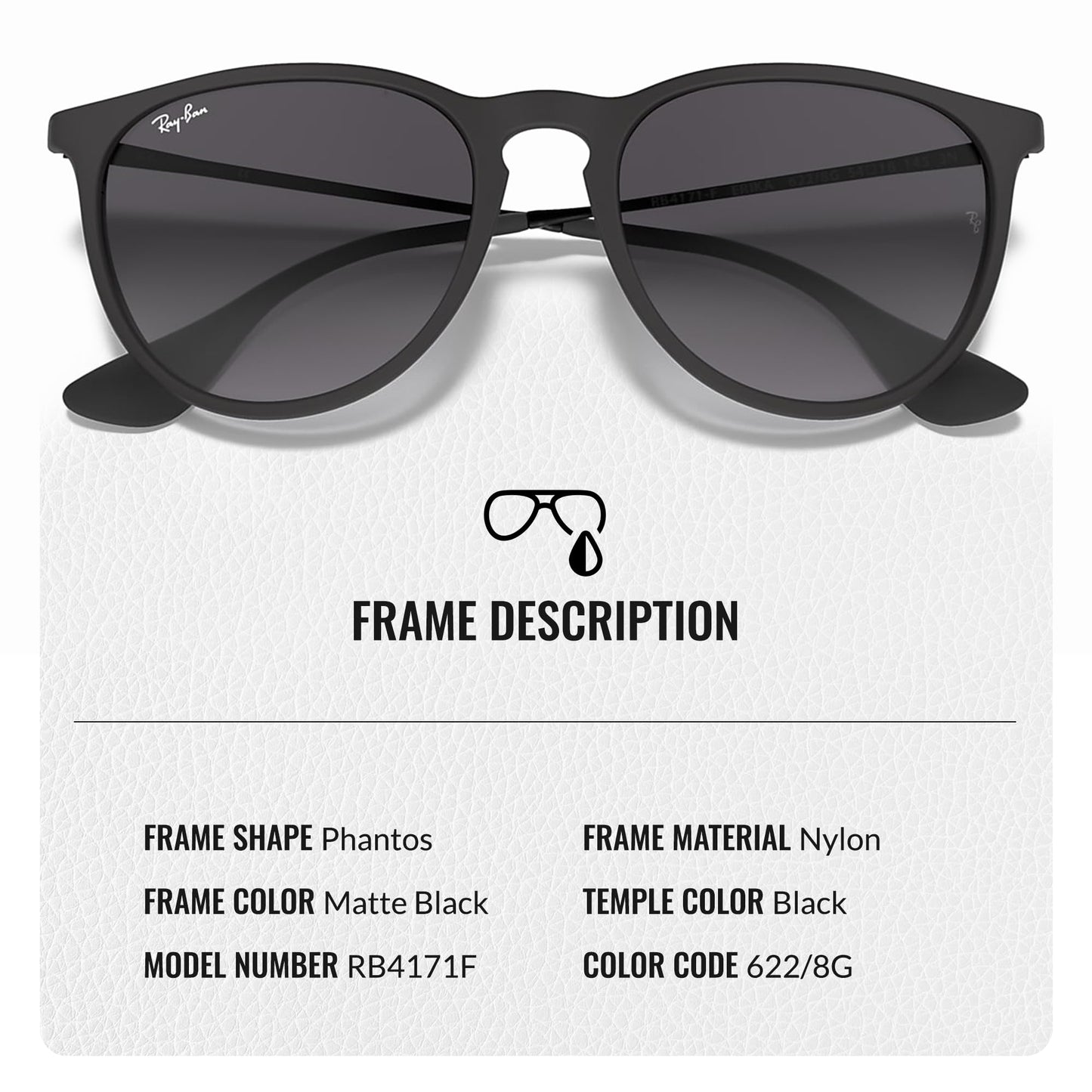 Ray-Ban RB4171F ERIKA CLASSIC Phantos Shape Sunglasses with Official Eyewear Kit