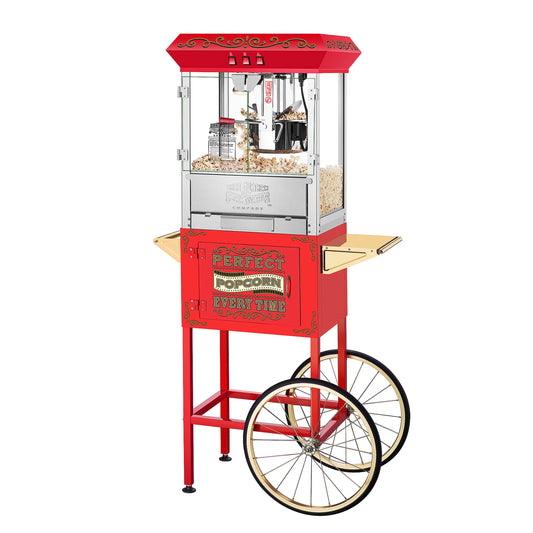 Great Northern Popcorn Company 5995 10 oz. Perfect Popper Popcorn Machine with Cart - Red (5995 GNP Red 10oz. Full)