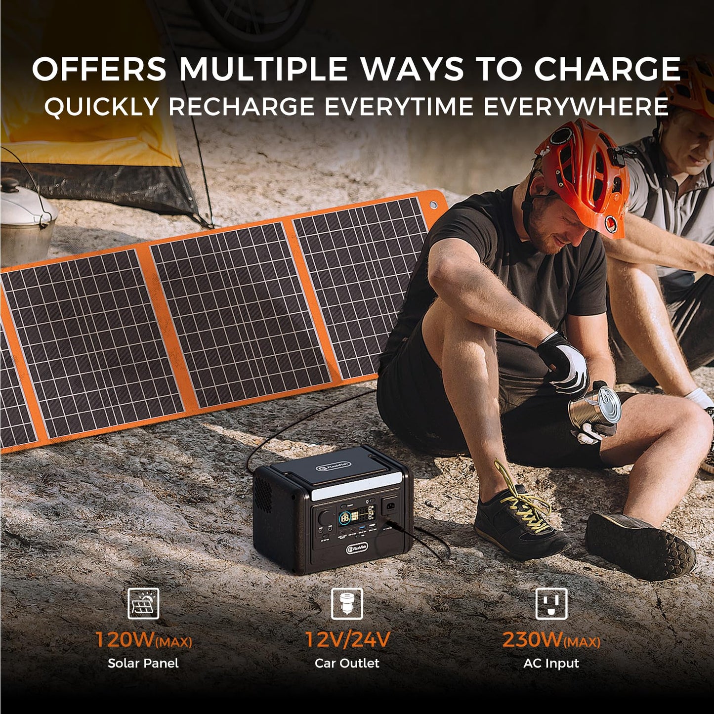 Flashfish T300pro 300W Portable Power Station 230Wh LiFeP04 Battery, 600w Surge, Pure Sine Wave AC Outlets, 100W USB-C PD, 1.2H Fast Recharge, Solar Generator for Camping, Rv, Outdoor &Emergency Use