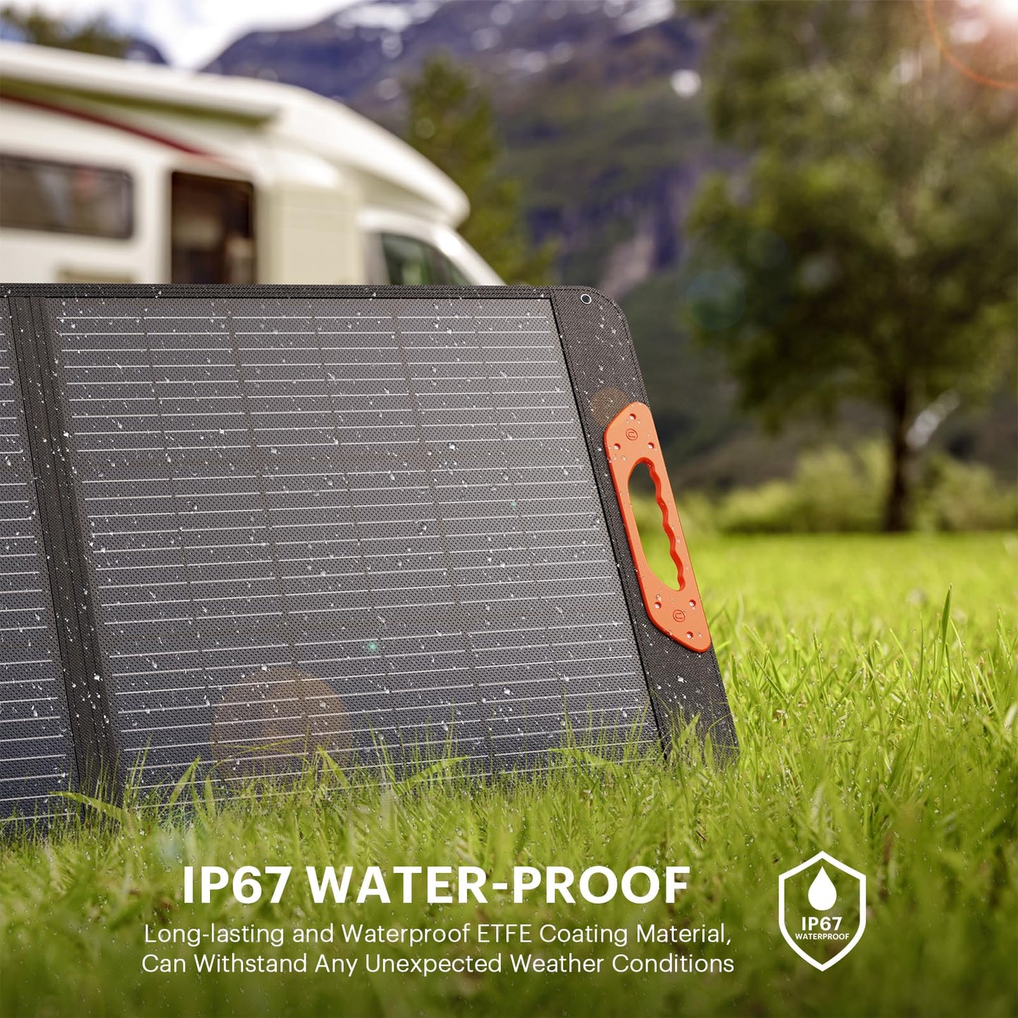 ZOUPW 200W Portable Solar Panel for Power Station,23.5% Efficiency Mono Foldable Solar Charger with 4 Kickstands for Jackery 1000 V2/Bluetti/EcoFlow/Anker,IP67 Waterproof for Camping RV Home Backup