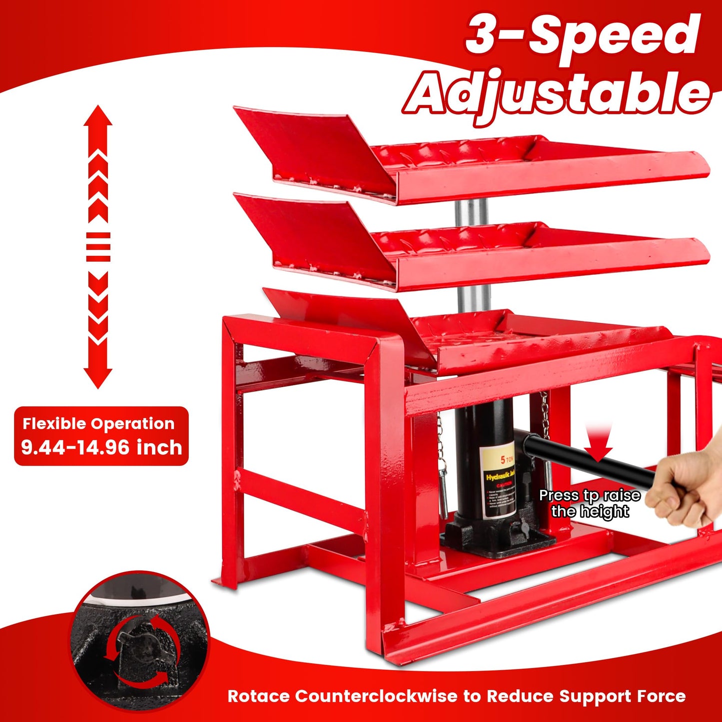 2PCS 5T 11060lbs Hydraulic Car Ramps, Heavy Duty Hydraulic Vehicle Ramps Lift Ramp, Portable Car Ramps for Oil Changes, Car Lifts for Home Garage, Vehicle Auto Garage Repair