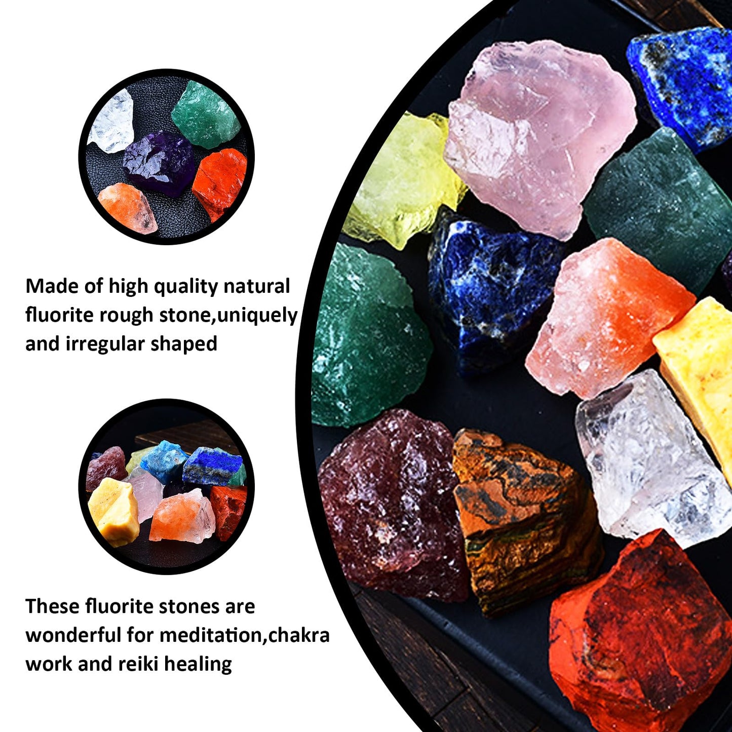 Raw Crystals, Large 1.2-2.0" Healing Crystal Natural Rough Stones for Intuition,Chakra,Meditation,Decoration,Polishing,Energy Work (Obsidian, 3.5oz-1.2-2.0"raw Crystals)