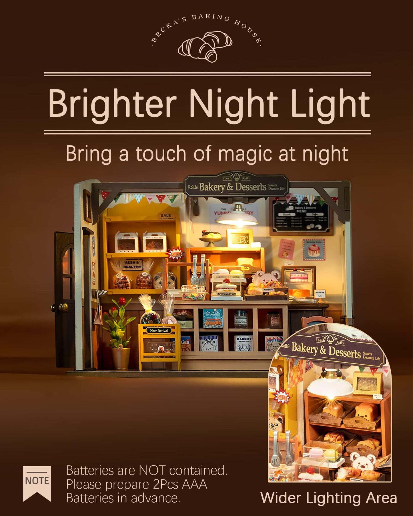 Rolife Miniature House Kit for Beginners-1:20 DIY Miniature Dollhouse Kit with LED Lights-Tiny House Crafts for Adults-Birthday Gifts Hobbies for Women and Men