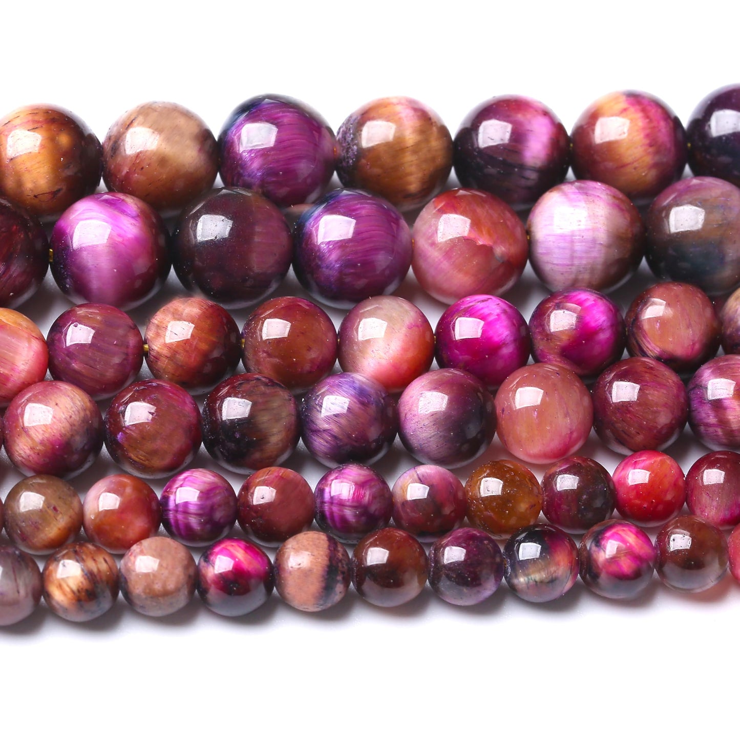 Natural Starry Sky Rose Pink Tiger Eyesr Stone Beads for Jewelry Making DIY Bracelet Necklace Jewelry Making 1 Strand 15.5inch 35PCS 10MM