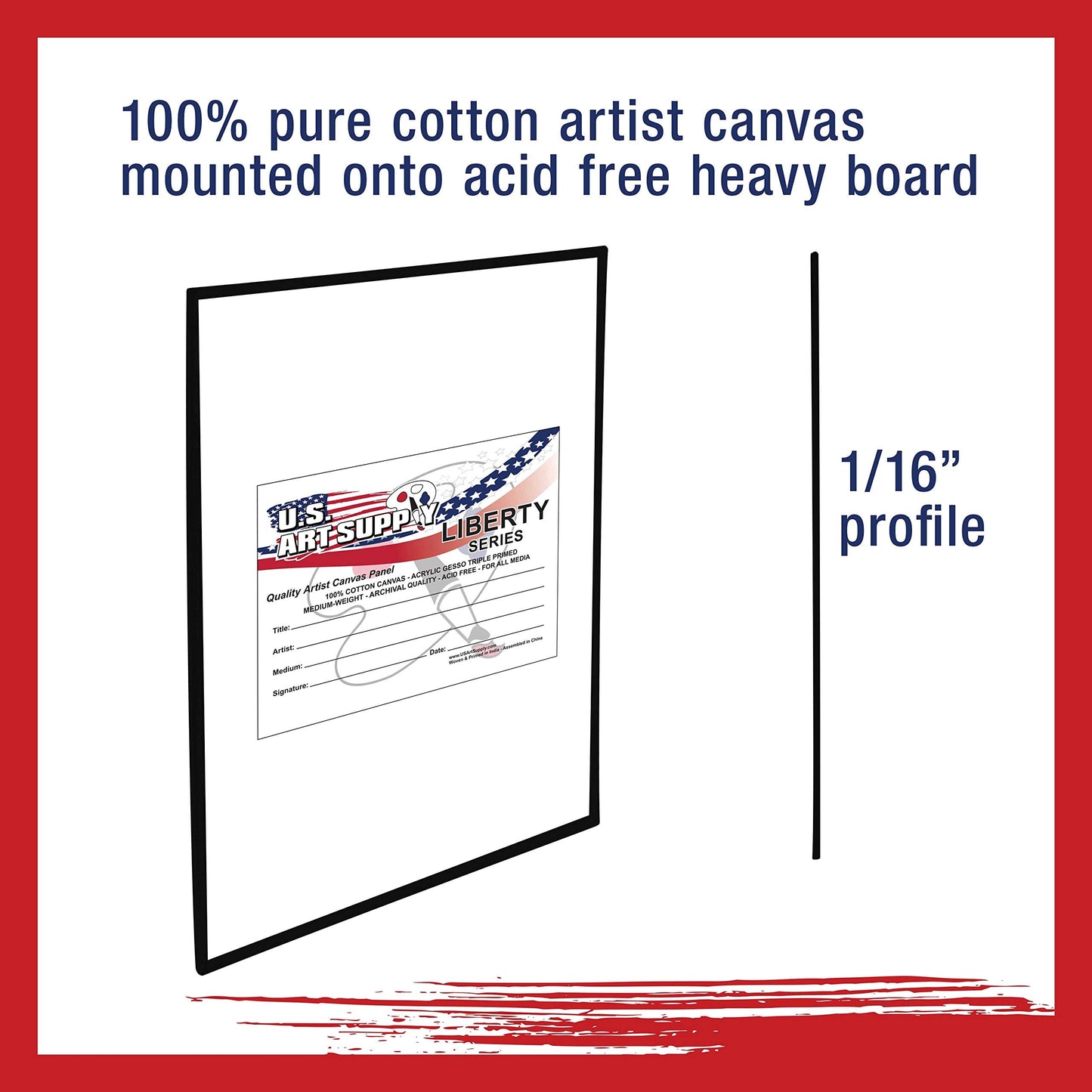 U.S. Art Supply 6 X 6 Inch Black Art Canvas Board Panels 6 Pack - 8 Ounce Heavyweight Cotton Acid Free Canvases for Painting Acrylics and Watercolor (1 Case of 6 Single Canvas Painting Panels)