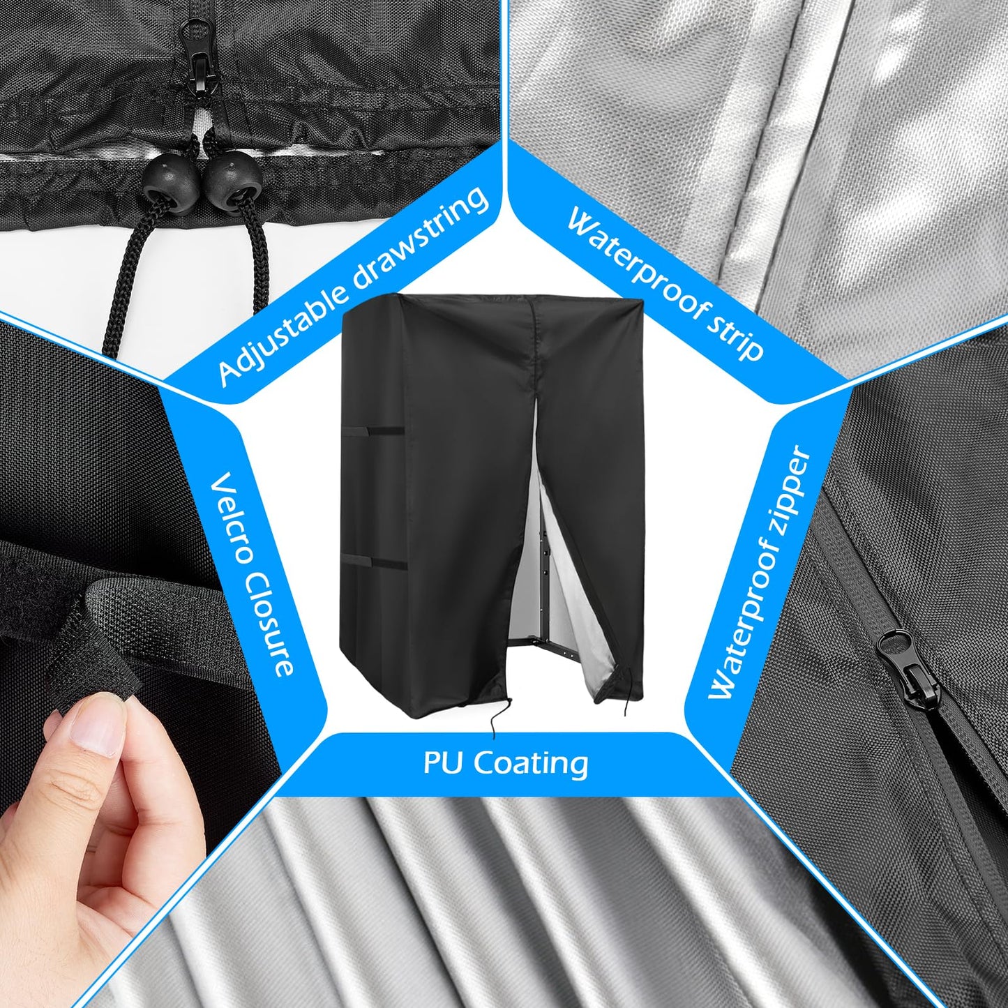 Safipotts Squat Rack Cover, Waterproof Outdoor Gym Equipment Covers with Zipper for Squat Rack/Weight Lifting Rack/Home Gym Workout Equipment (64" W x 68" D x 82.5" H)