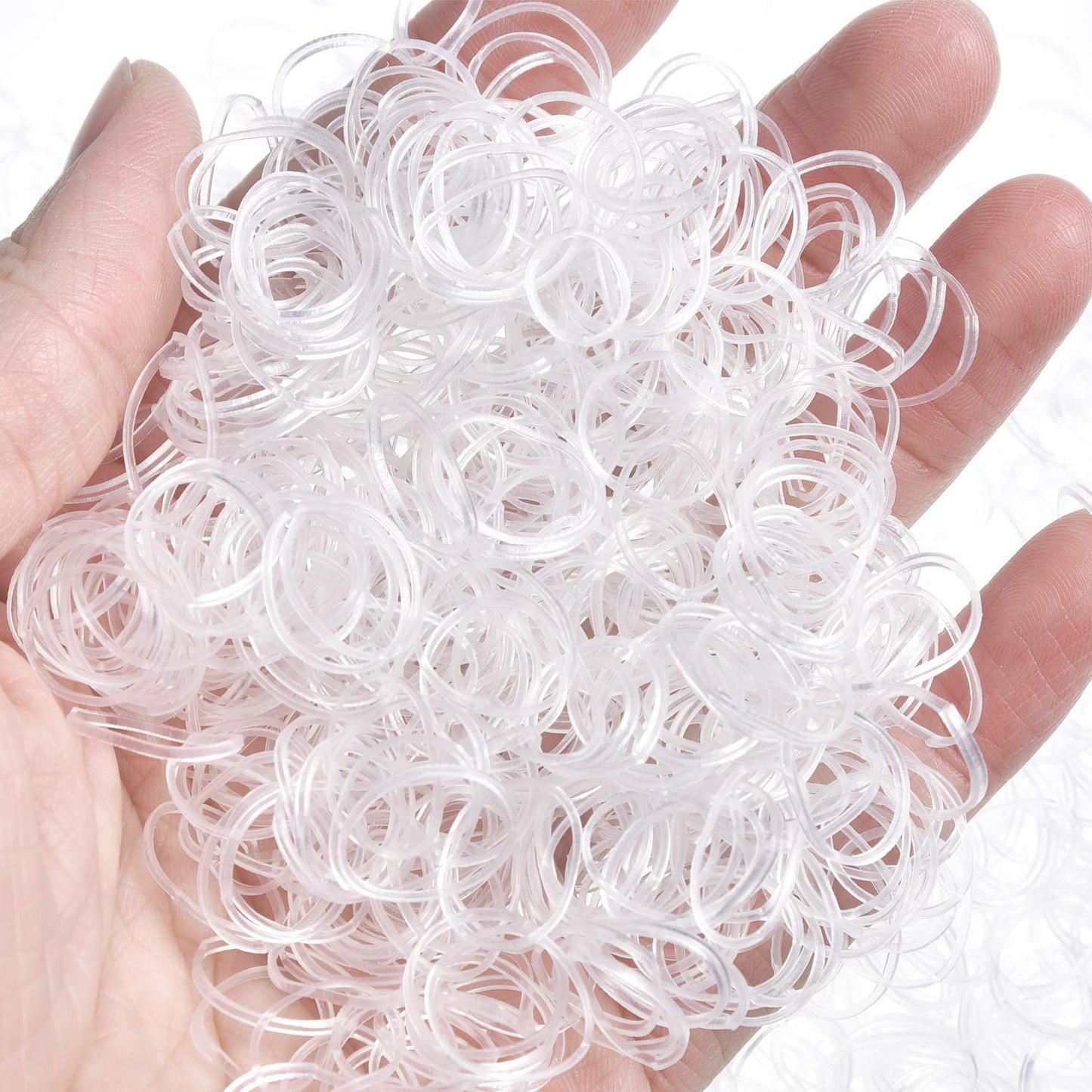 1000 Mini Rubber Bands Soft Elastic Bands for Kid Hair Braids Hair (Clear)