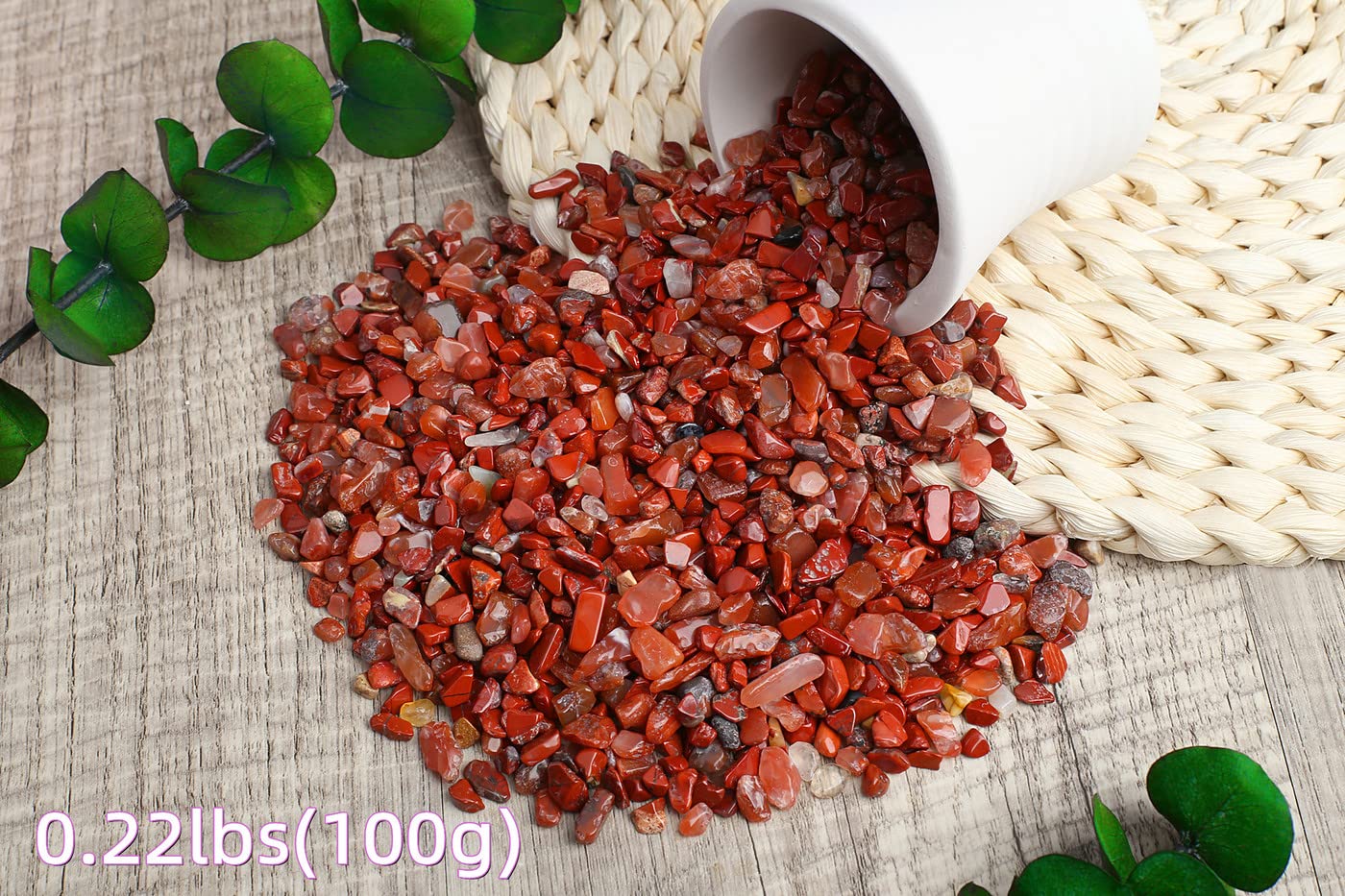 ZHIYUXI Red Jasper Chips Fish Tank Gravel Vase Filler Stones Bulk Crushed Crystals Gemstone Polished Natural Quartz Stone Healing Crystals Glass Stones Fish Rocks